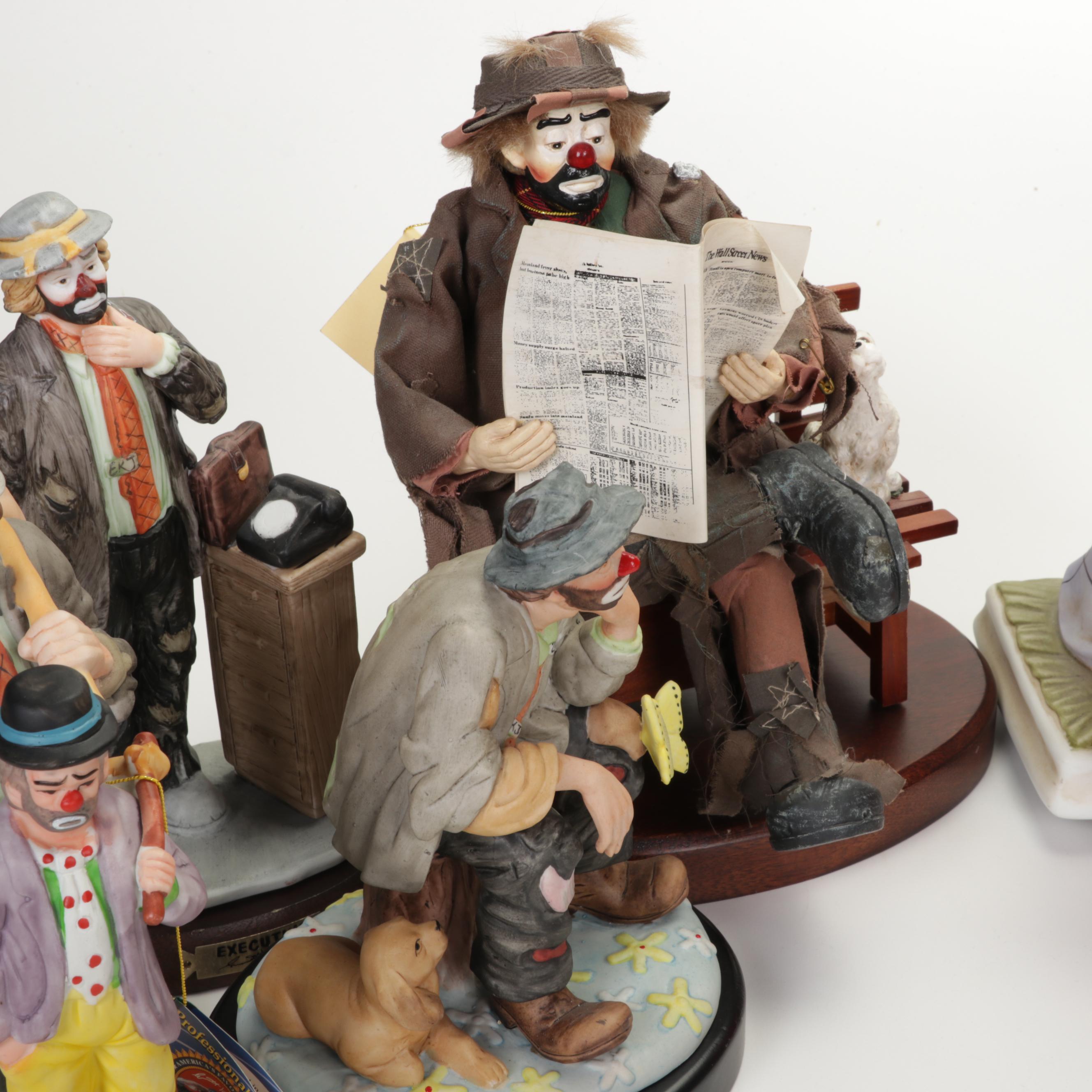 Flambro "The Emmett Kelly Jr." Collection and Other Clown Figurines and Décor
