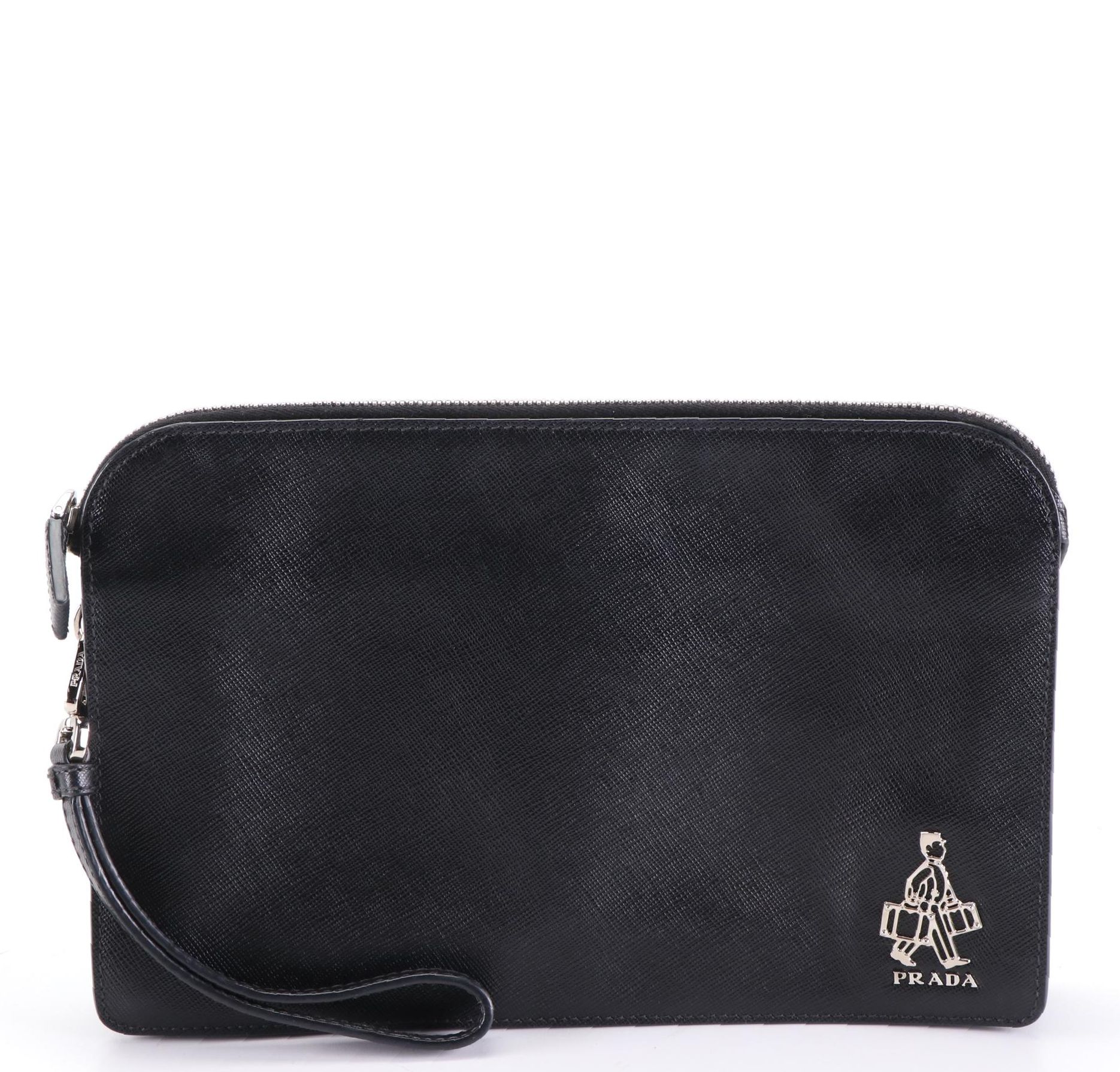 Prada Saffiano Leather Wristlet