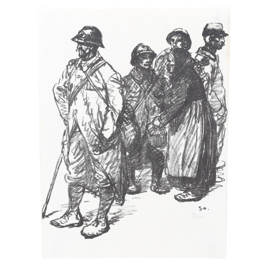 Théophile Steinlen Lithograph From "Croquis de Temps de Guerre," 1916