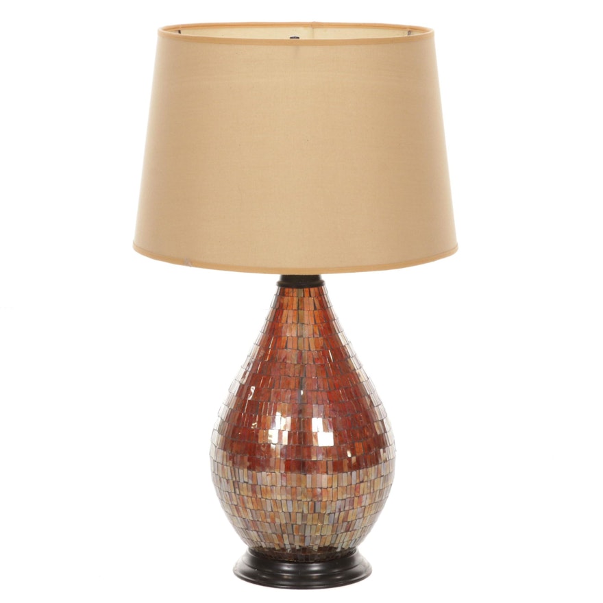 Table Lamp with Mosaic Tile Teardrop Base, 21st Century