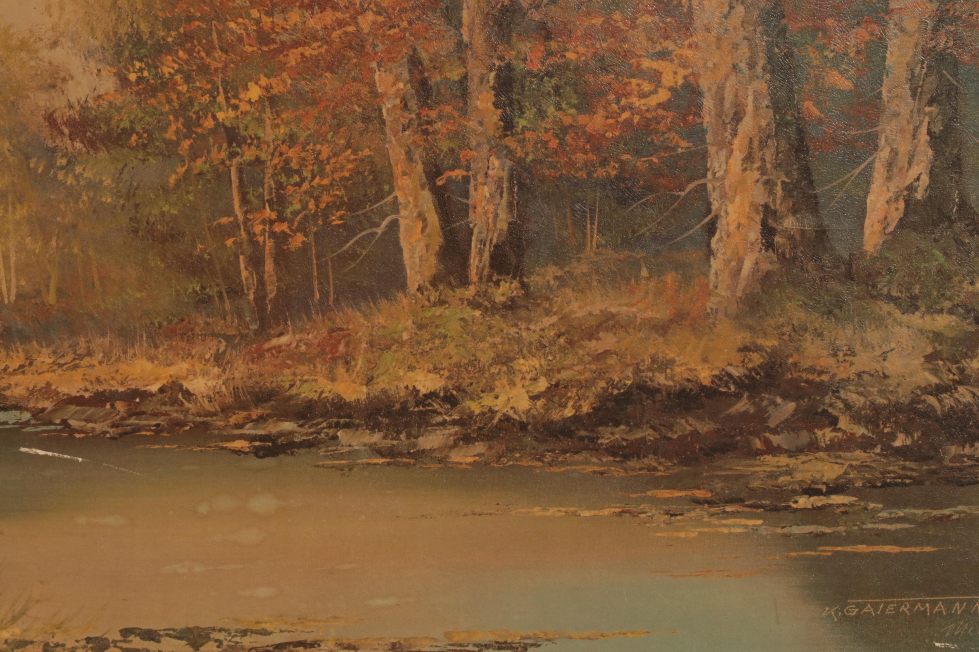 Offset Lithograph After Karl Gatermann "Wooded Wonderland," Late 20th Century