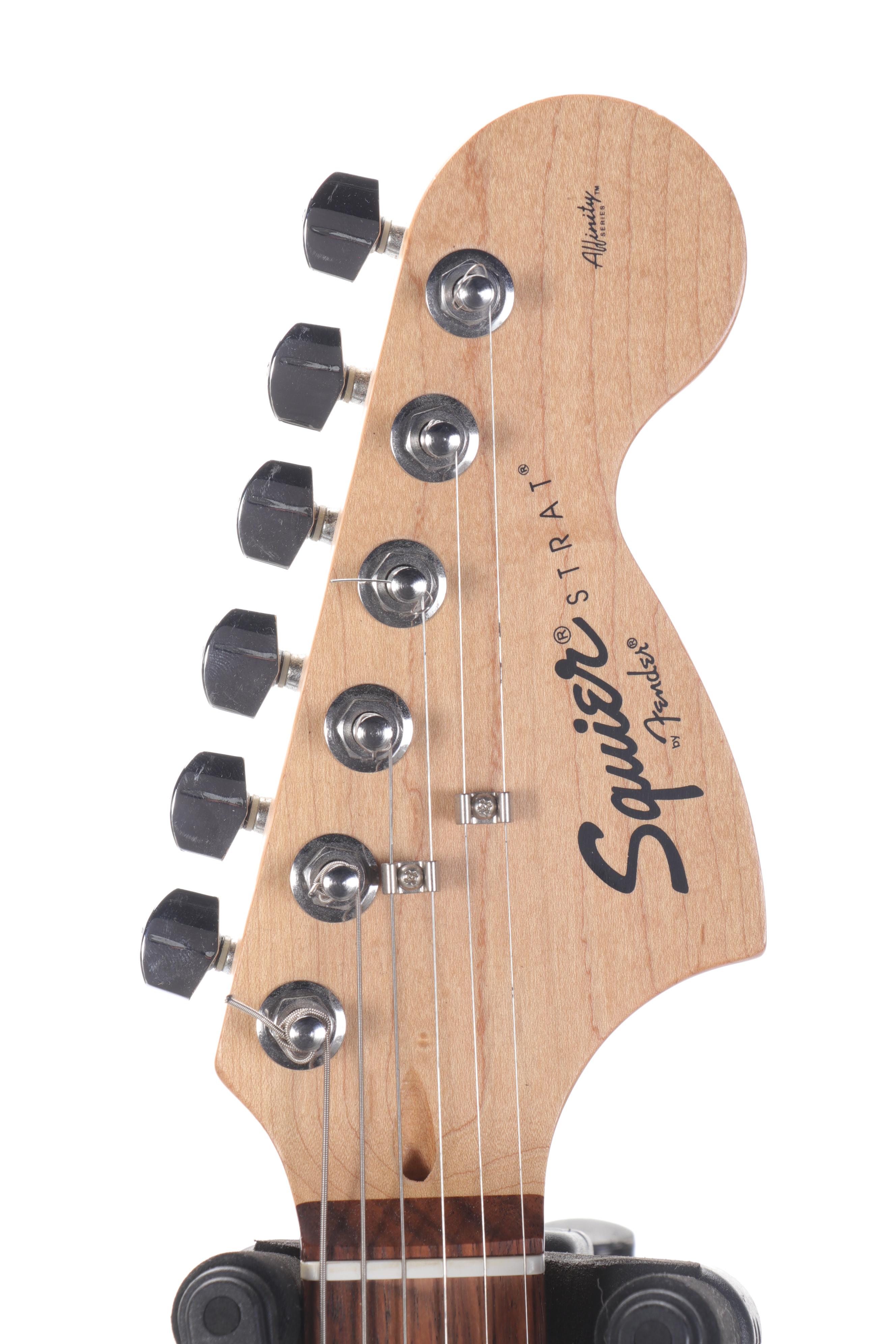 Squier Strat by Fender Affinity Series Electric Guitar With Case and Stand