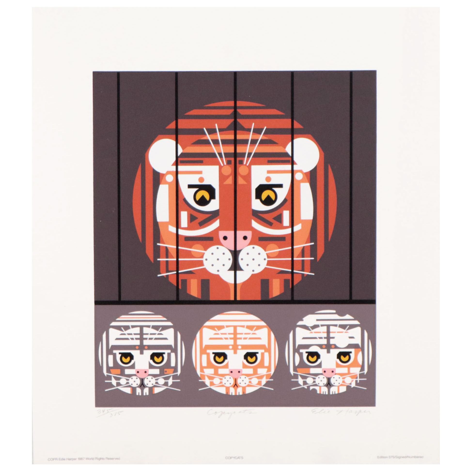 Edie Harper Serigraph "Copycats," 1987