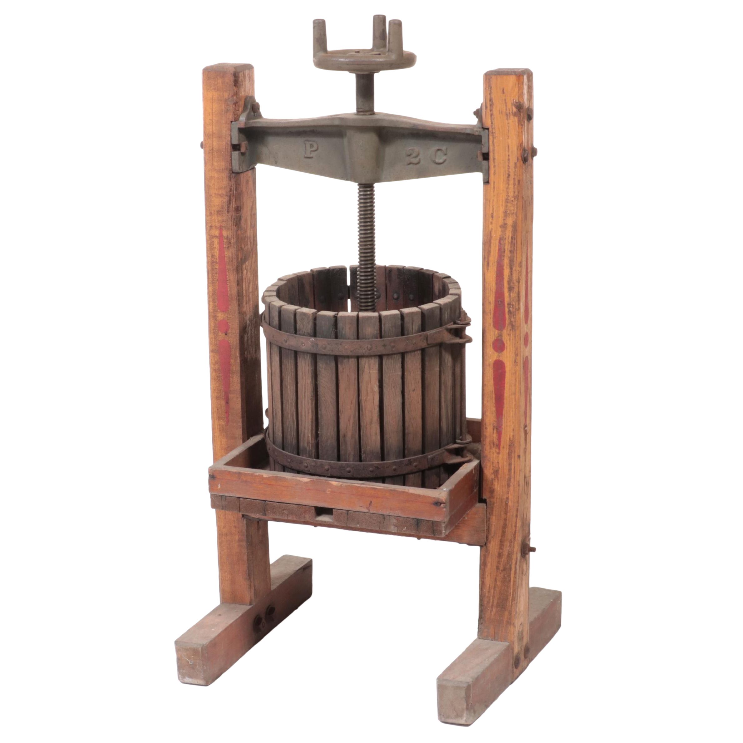 The Red Cross Mfg Wine and Apple Cider Fruit Press, Early 20th Century
