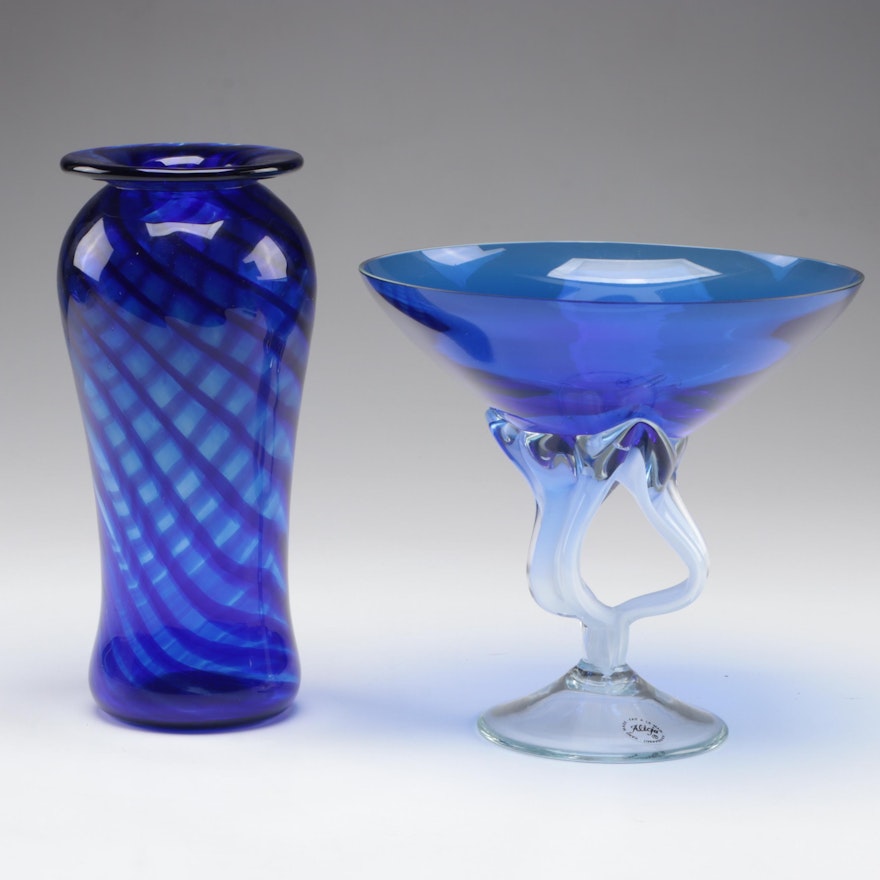 Franklin Park Conservatory Blown Glass Vase with Alicja Compote Bowl