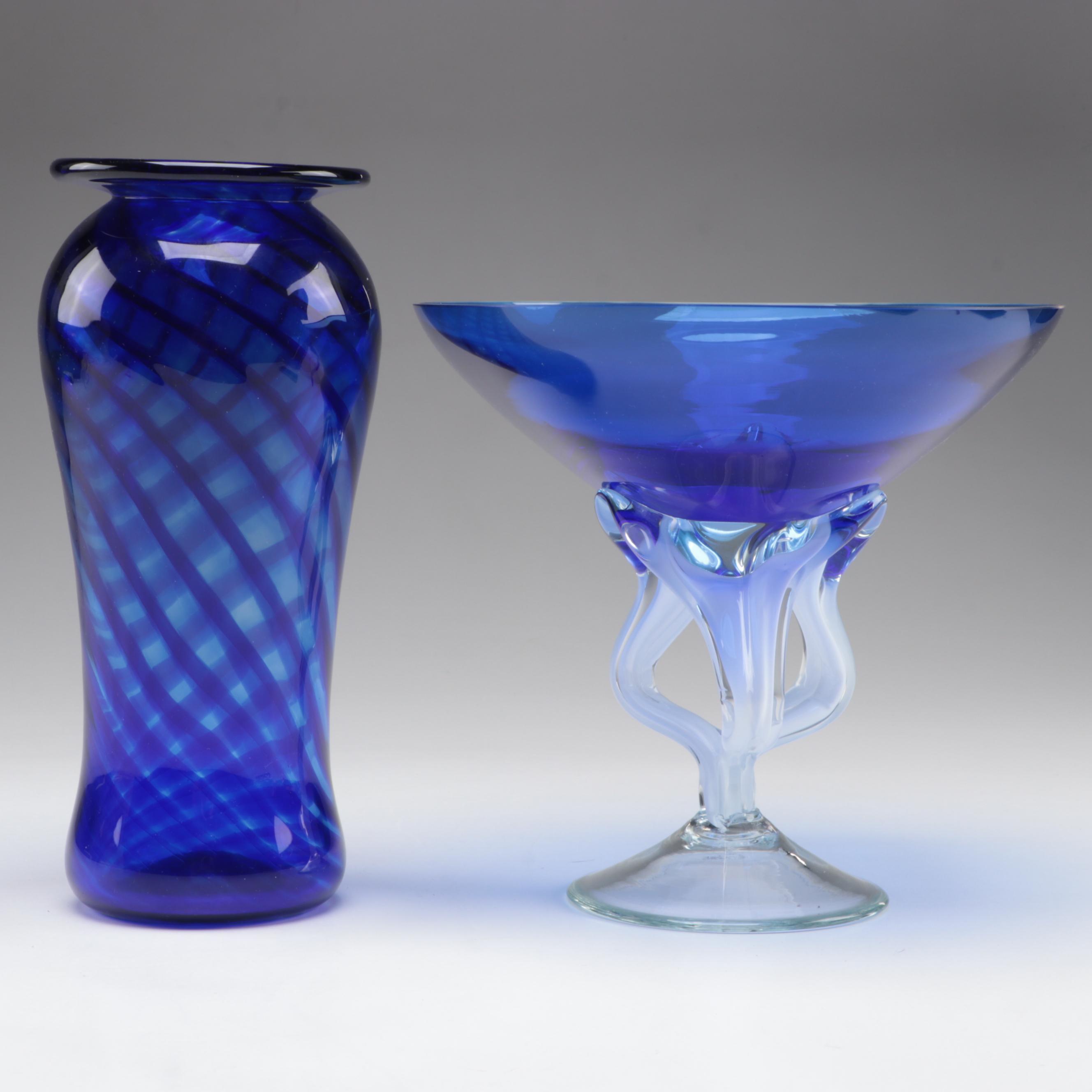 Franklin Park Conservatory Blown Glass Vase with Alicja Compote Bowl