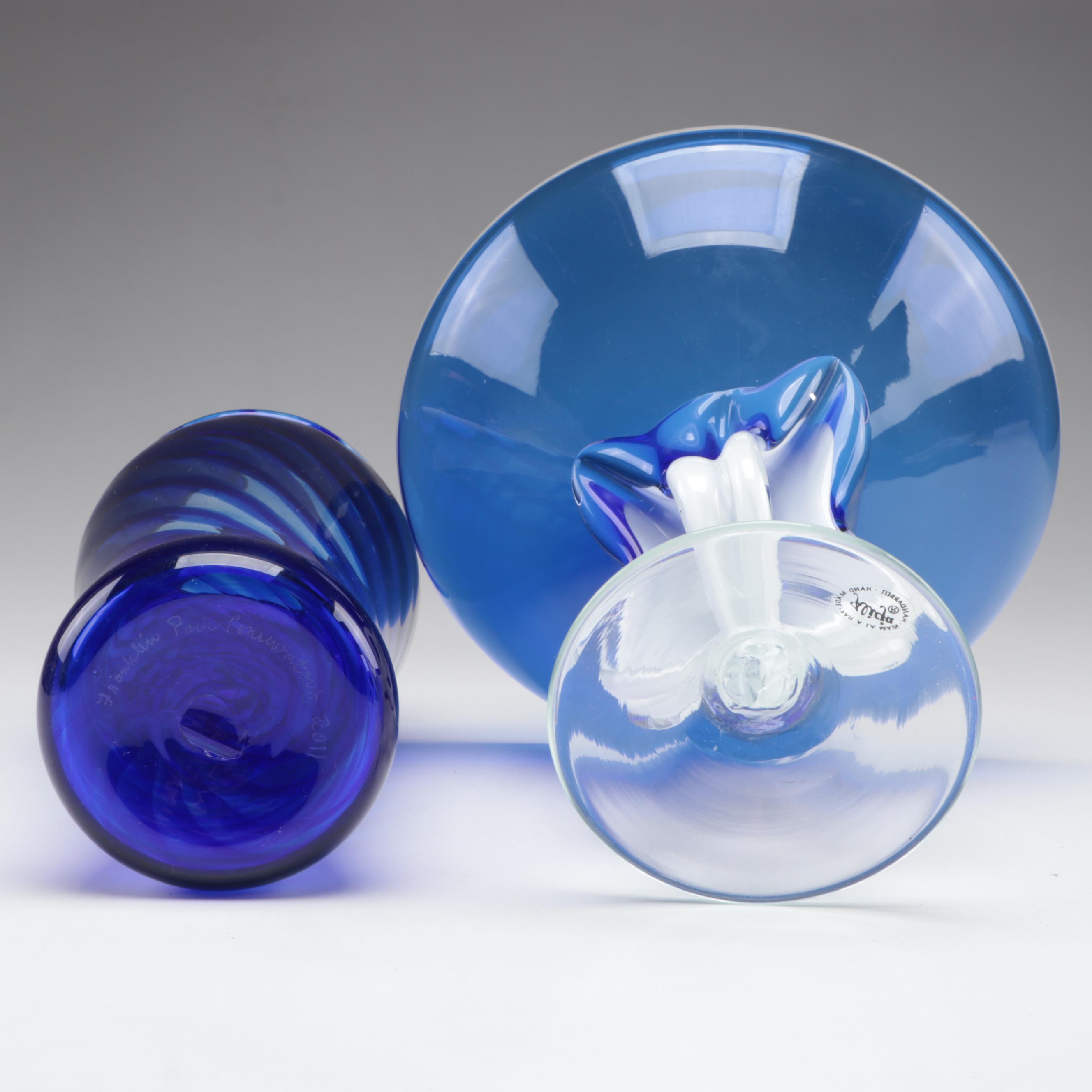 Franklin Park Conservatory Blown Glass Vase with Alicja Compote Bowl