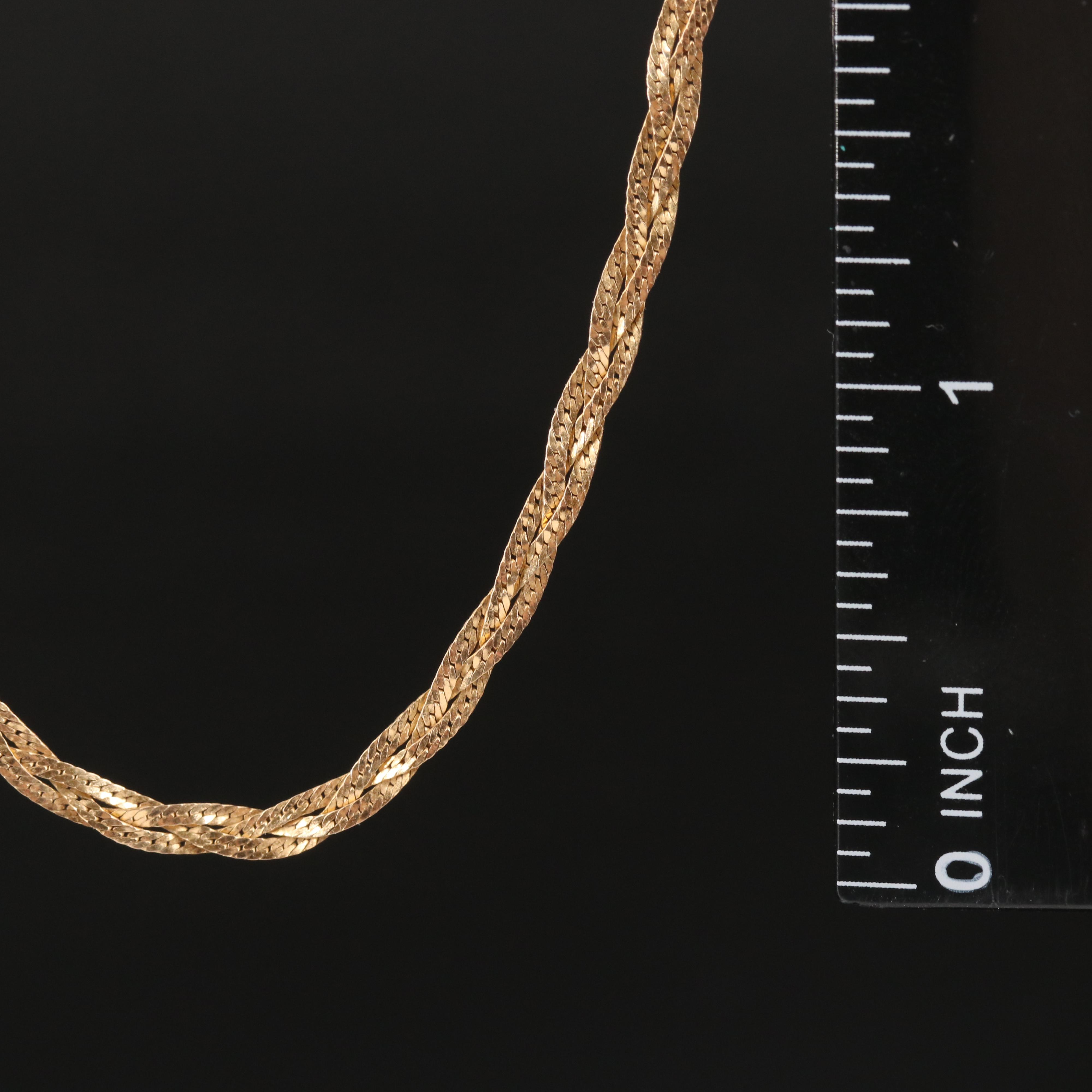 14K Braided Herringbone Chain Necklace