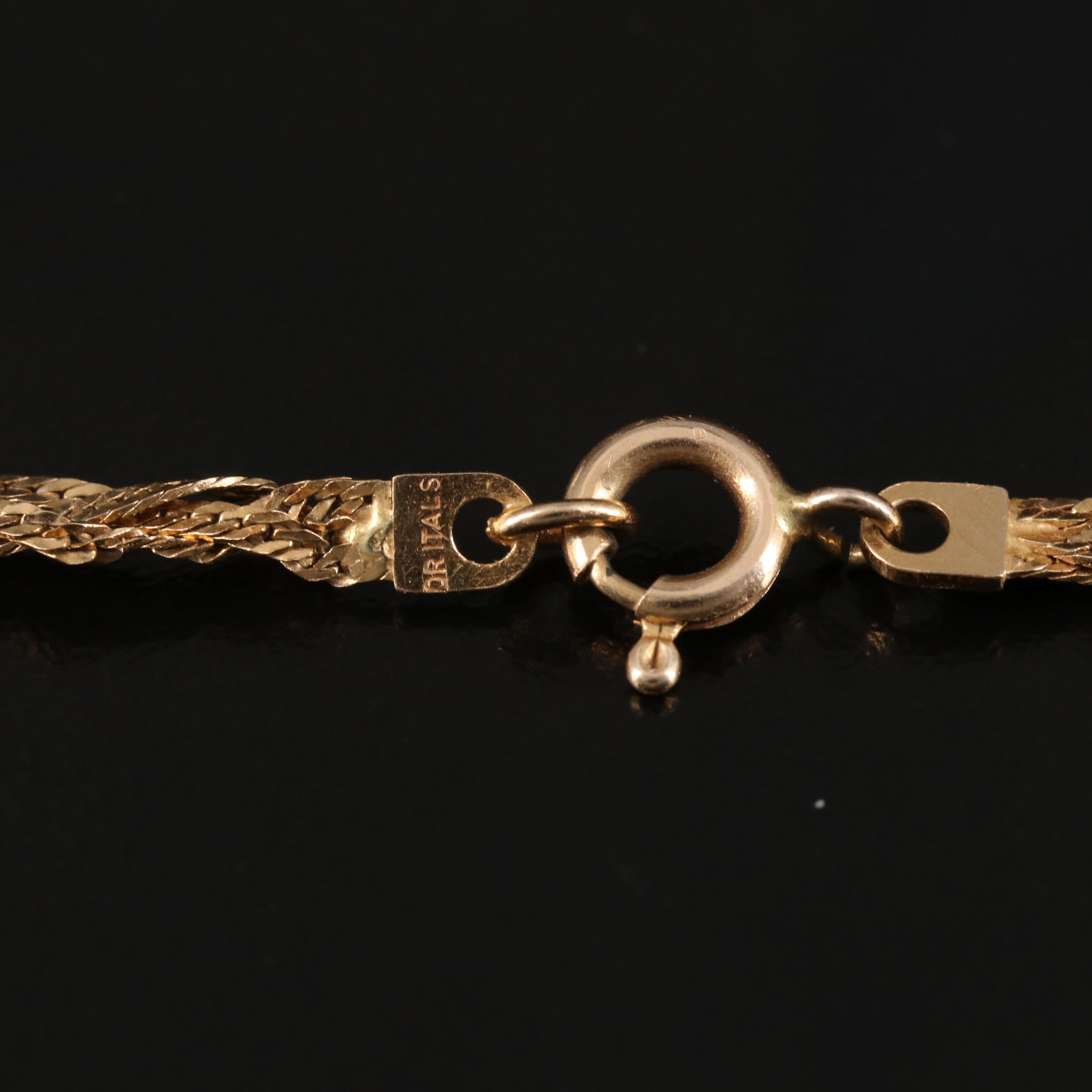 14K Braided Herringbone Chain Necklace