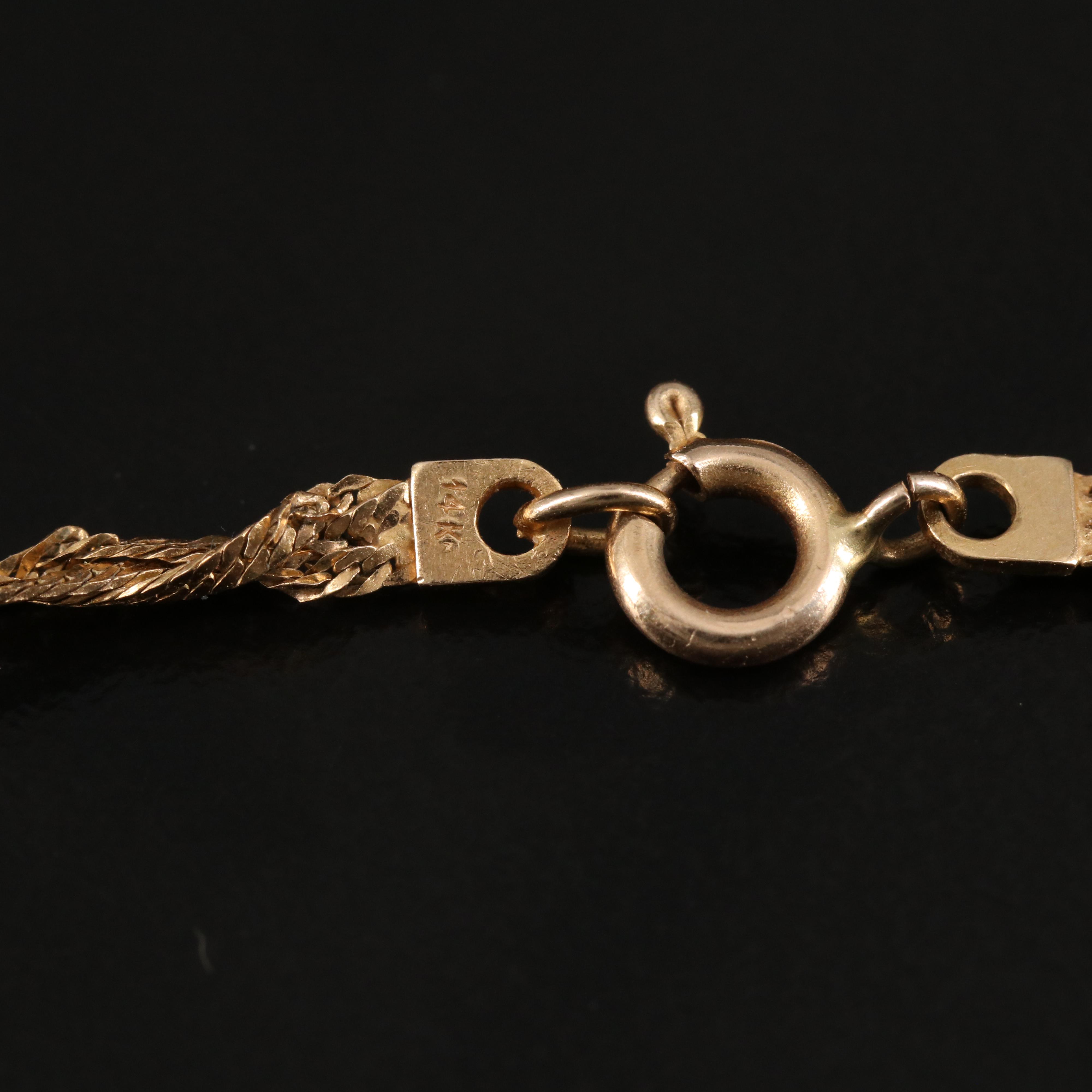 14K Braided Herringbone Chain Necklace