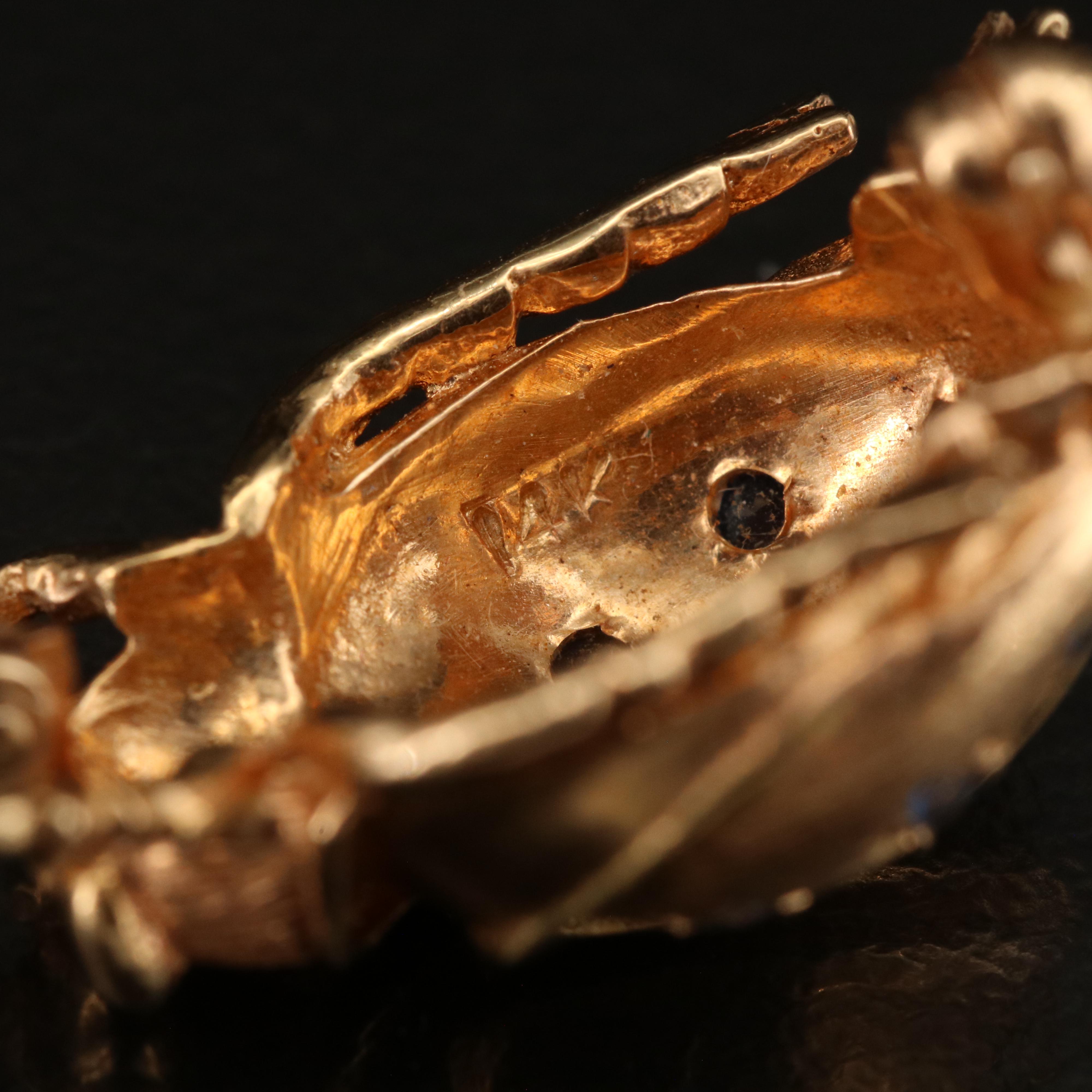 14K Sapphire Ladybug Brooch