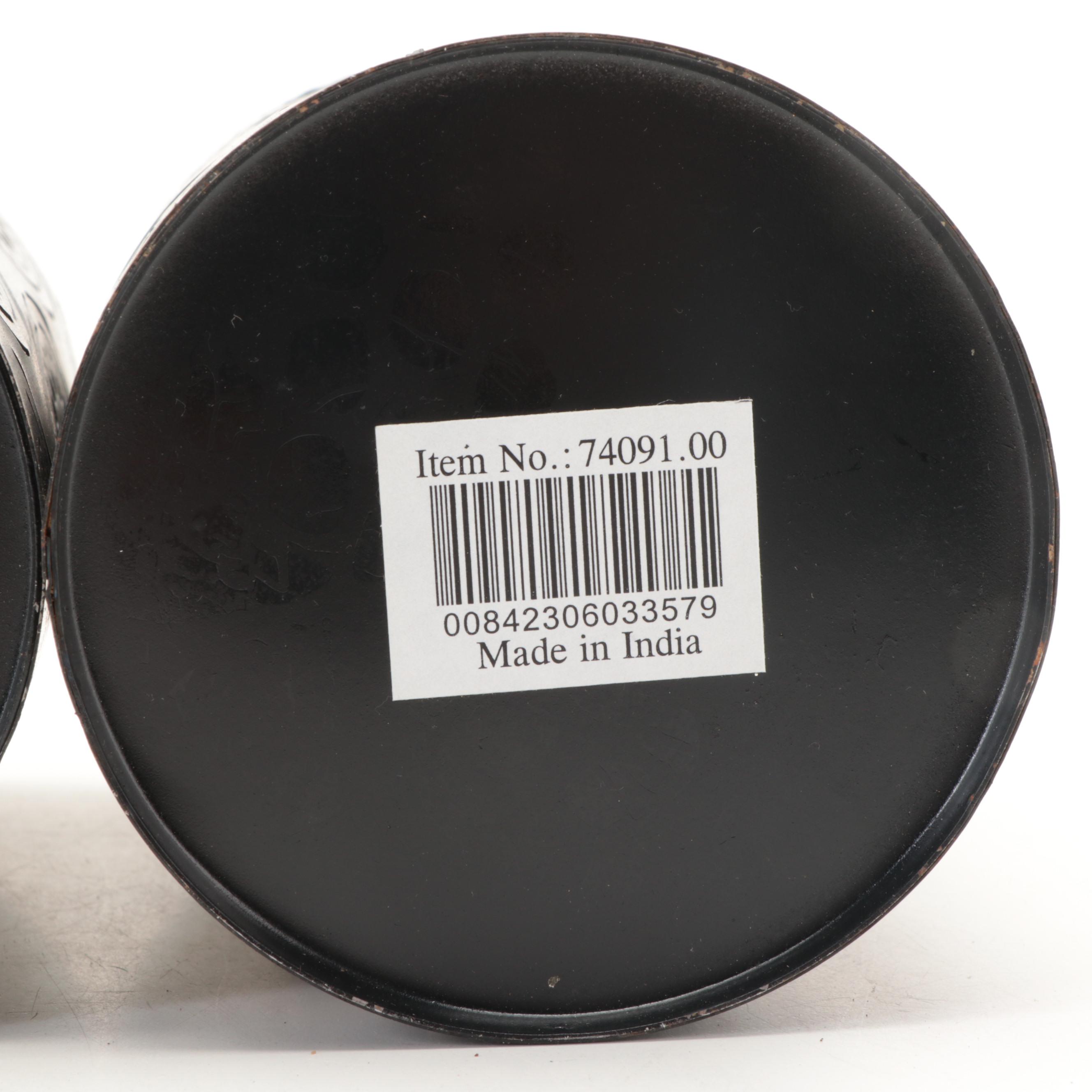 Indian Metal Candle Holder with Glass Inset Collection