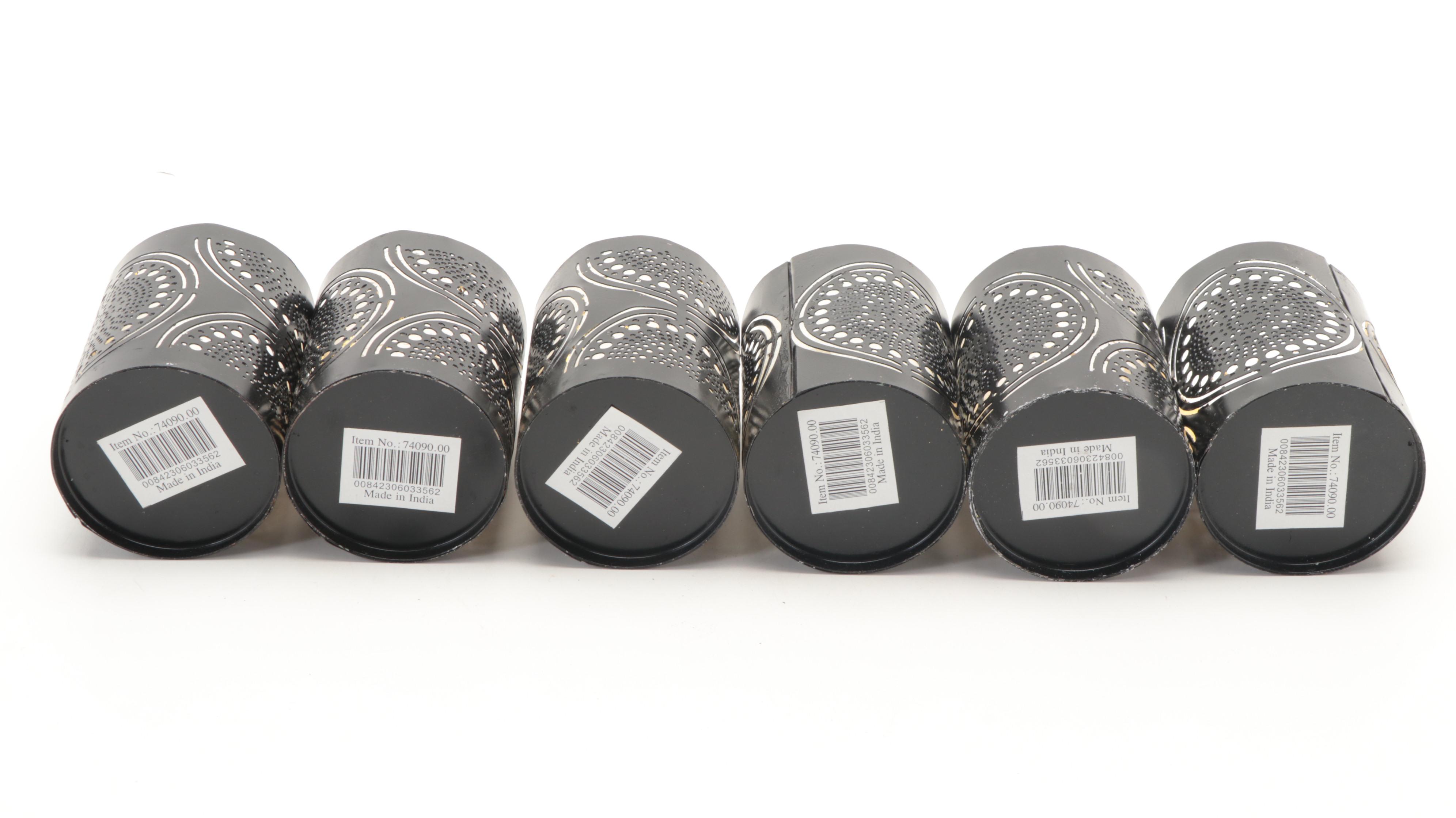 Indian Metal Candle Holder with Glass Inset Collection