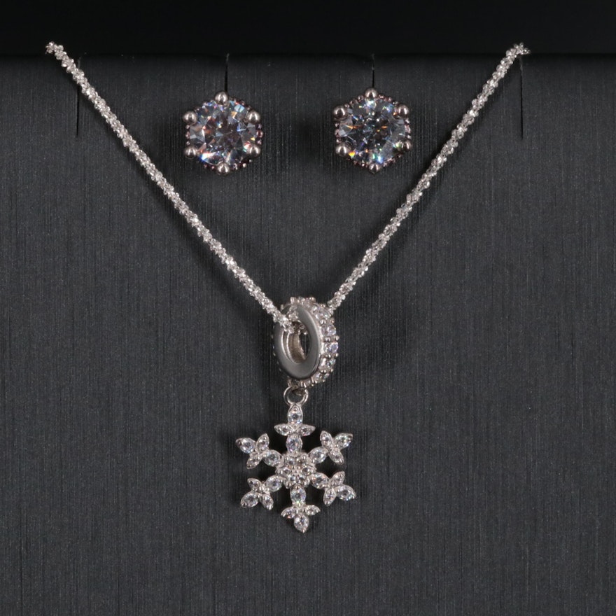 Chamilia Sterling Silver "Let It Snow" Necklace and Earrings Set
