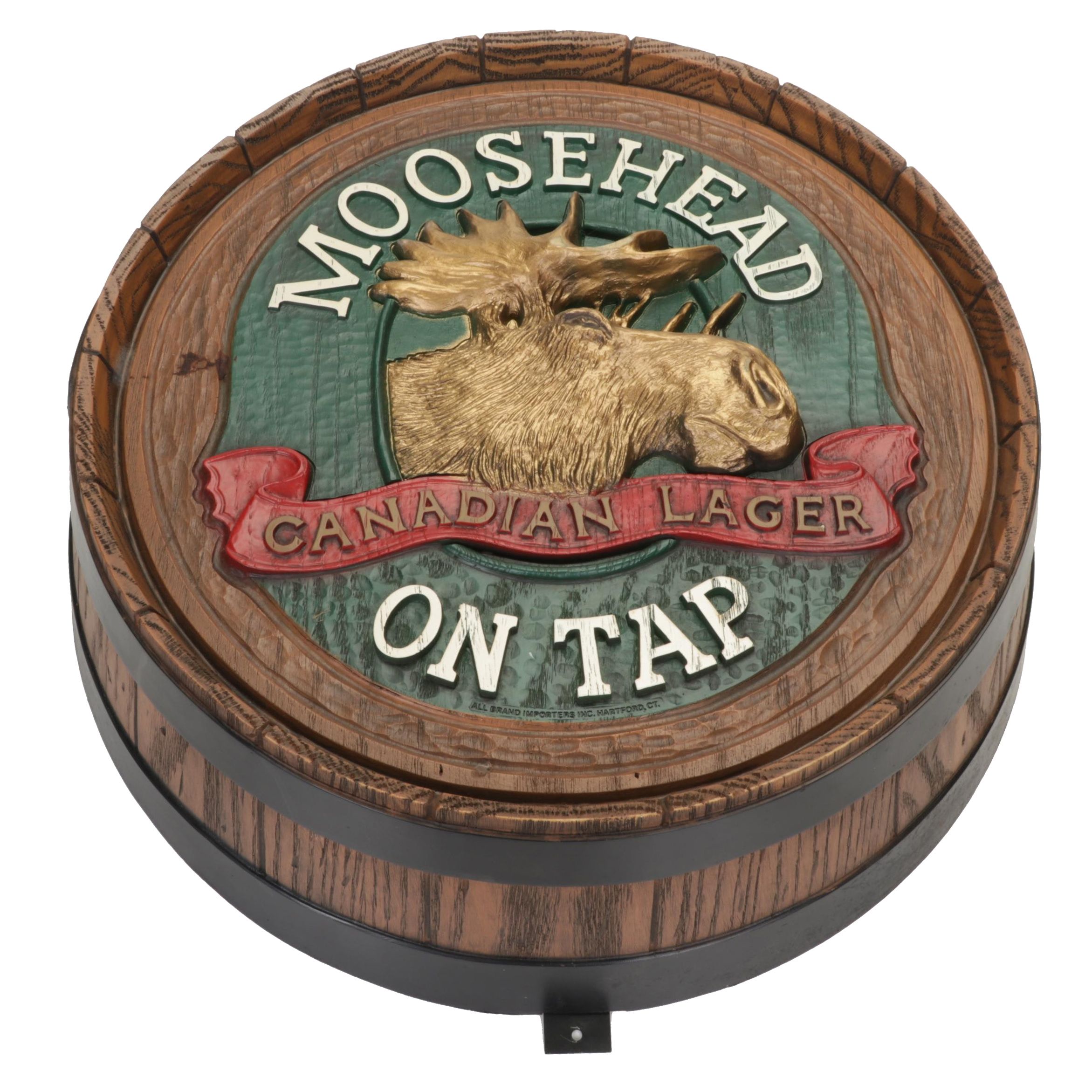 Moosehead Canadian Lager Beer Barrel Bar Sign