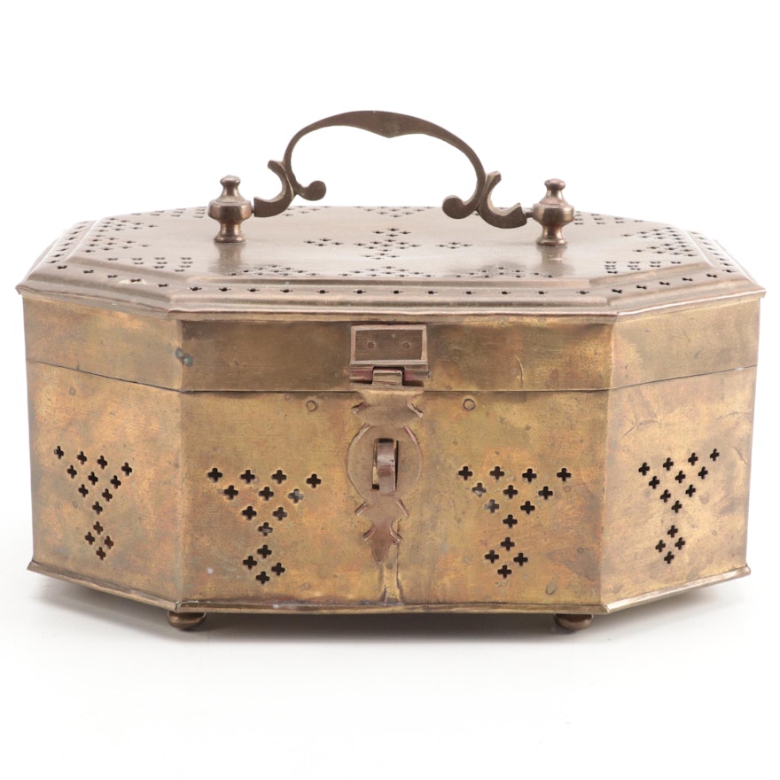 Pierced Brass Cricket Box, Vintage