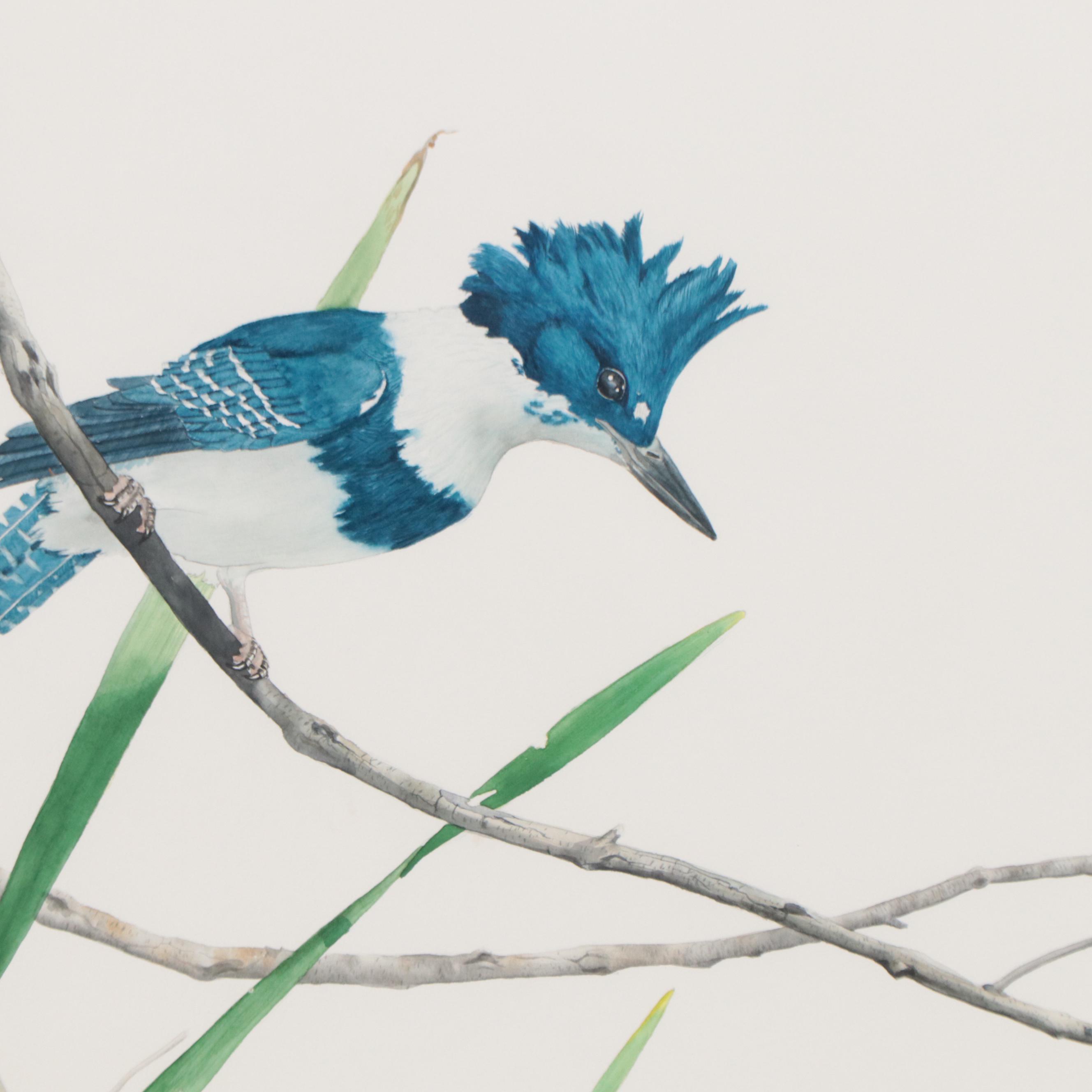 Kurt Plinke Watercolor Painting of Bird, 1980