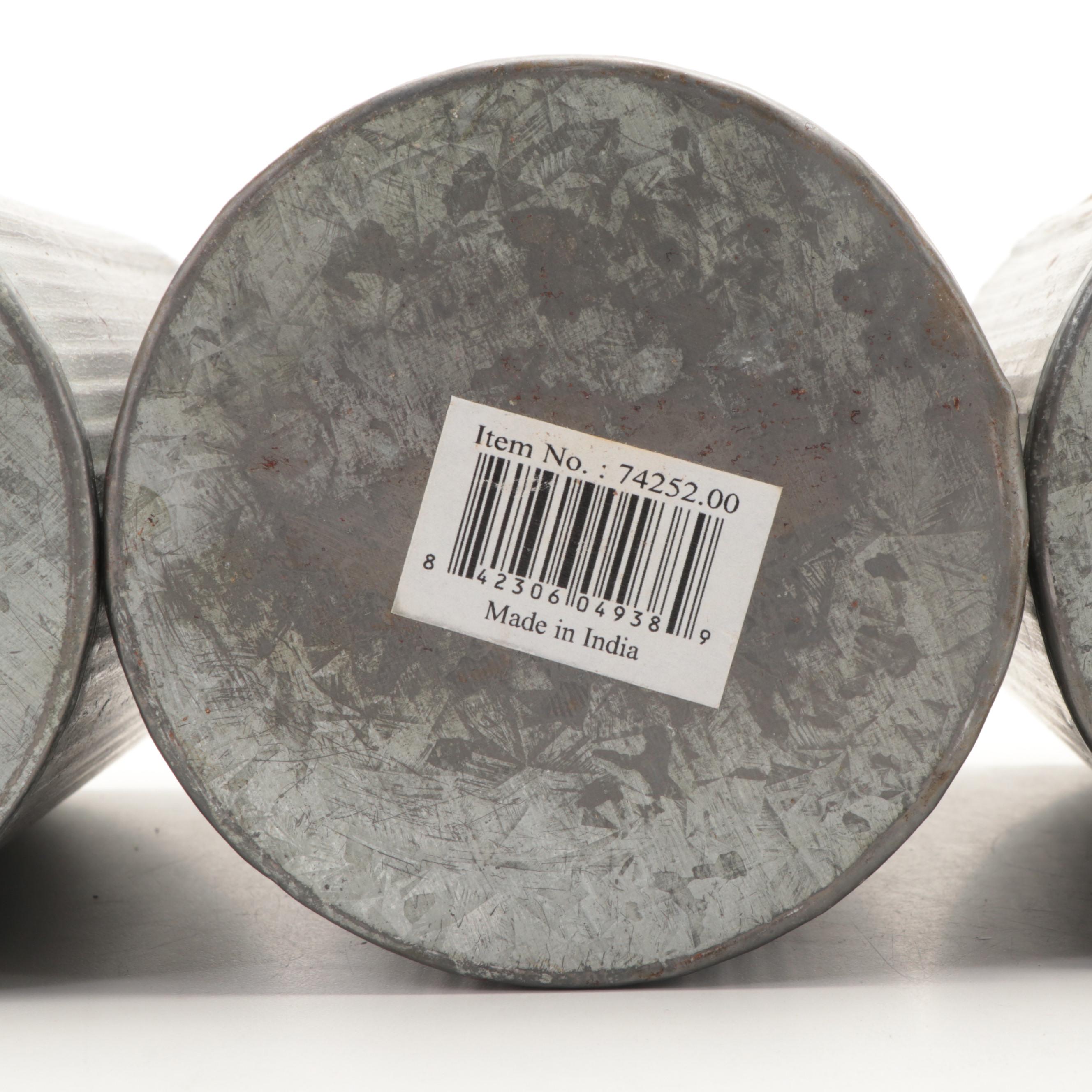 Galvanized Tin Vases and Planters