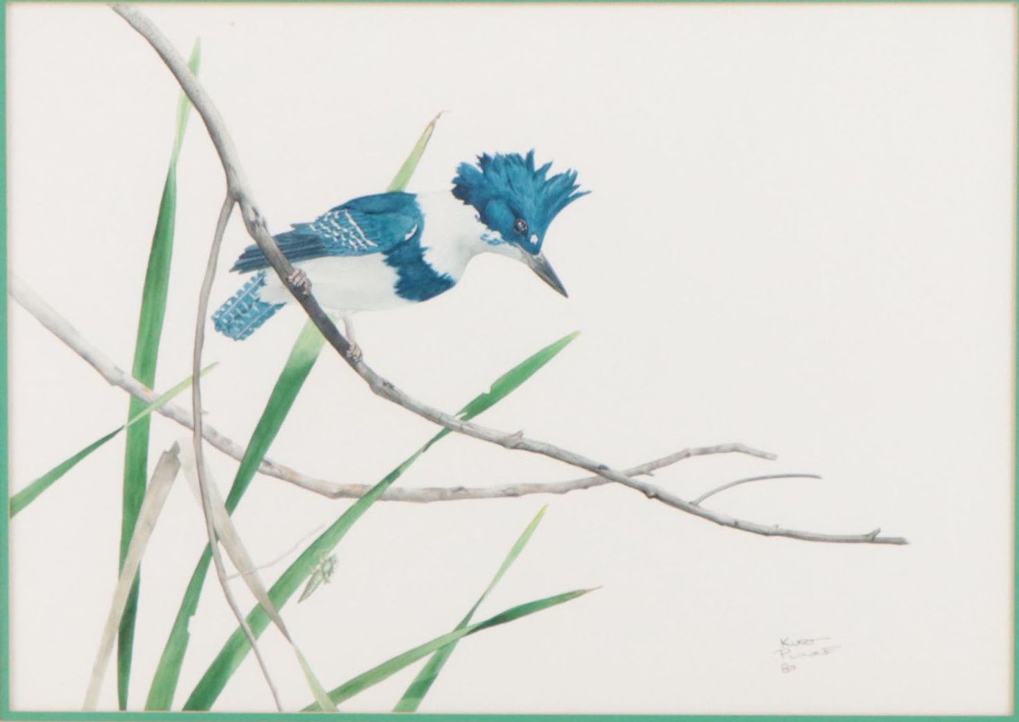 Kurt Plinke Watercolor Painting of Bird, 1980