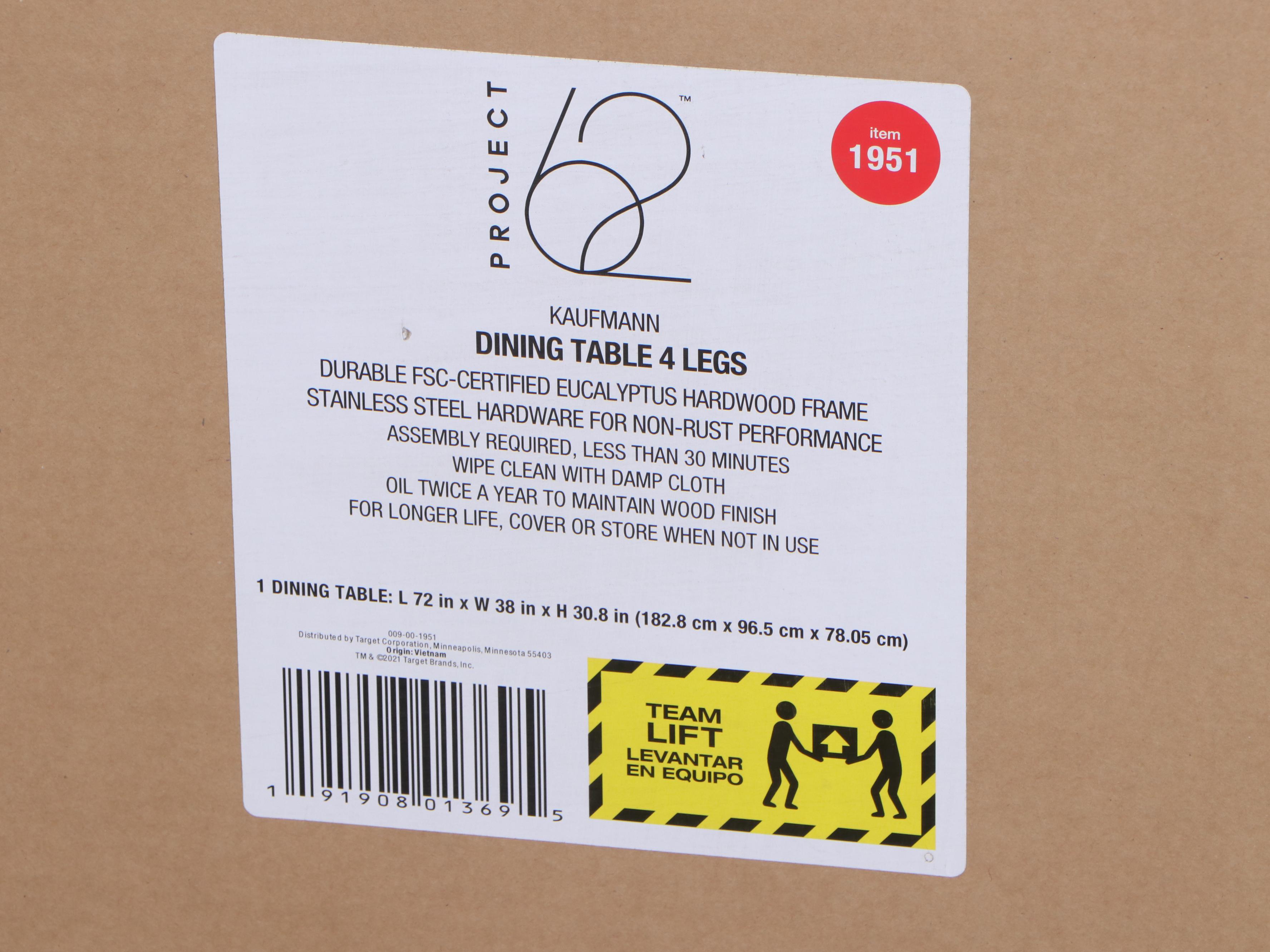 Project 62 Kaufmann Eucalyptus Wood Patio Dining Table