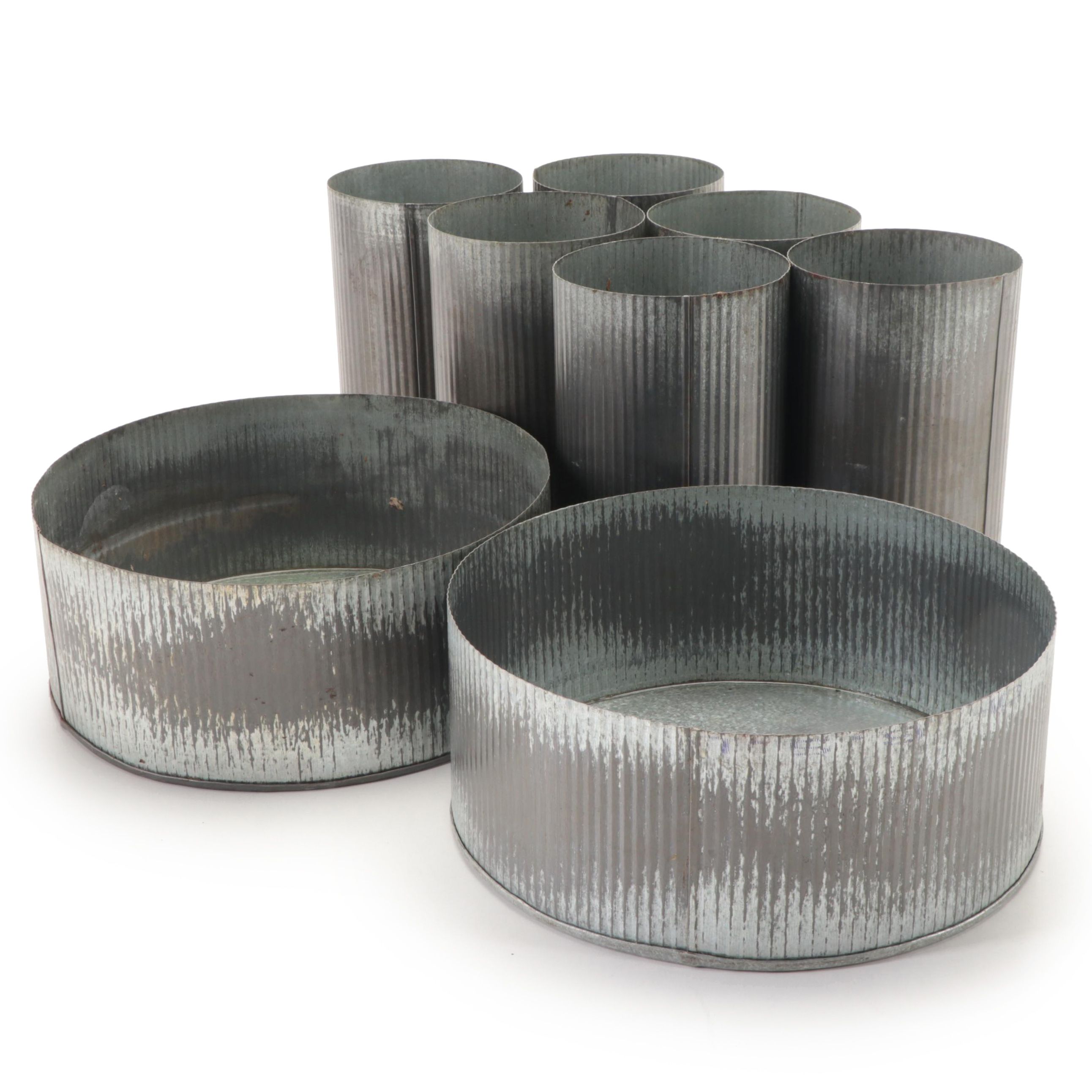 Galvanized Tin Vases and Planters