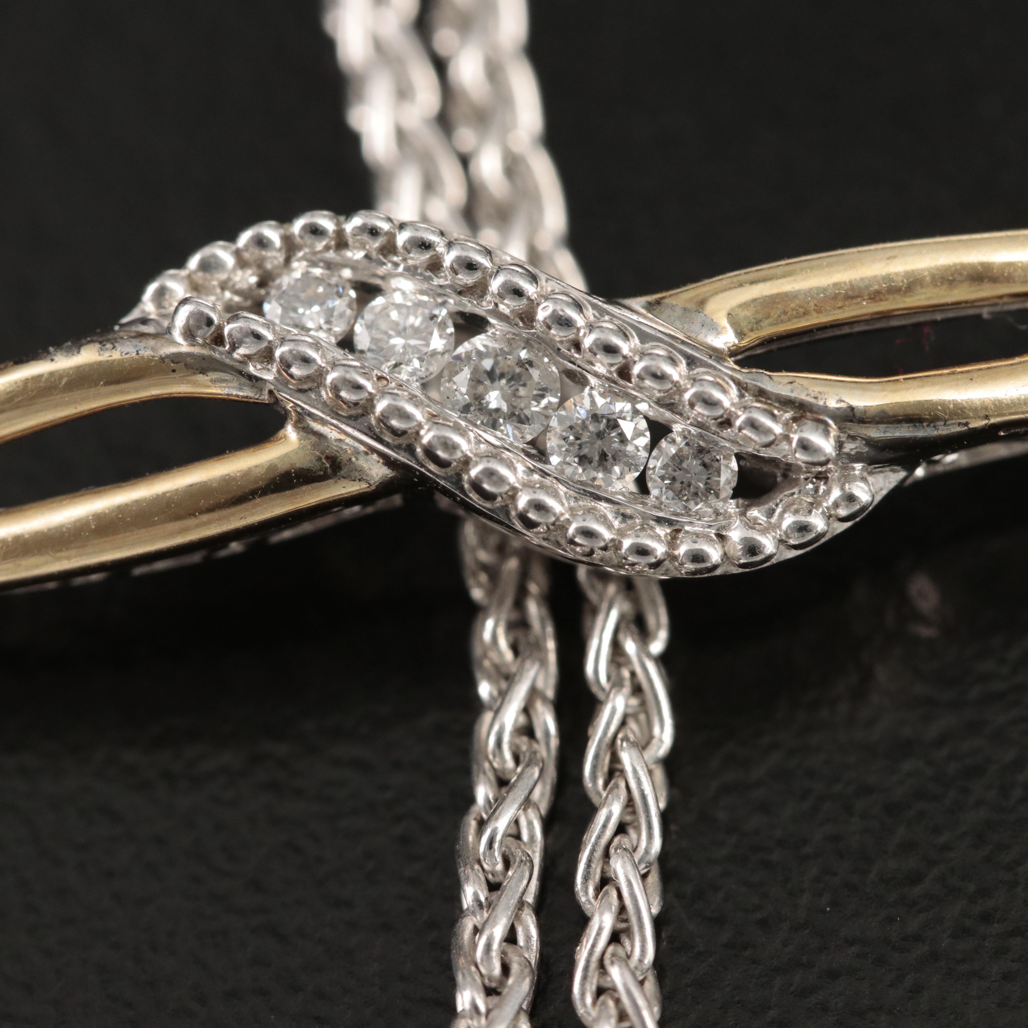 Sterling Diamond Bolo Bracelet with 10K Accent