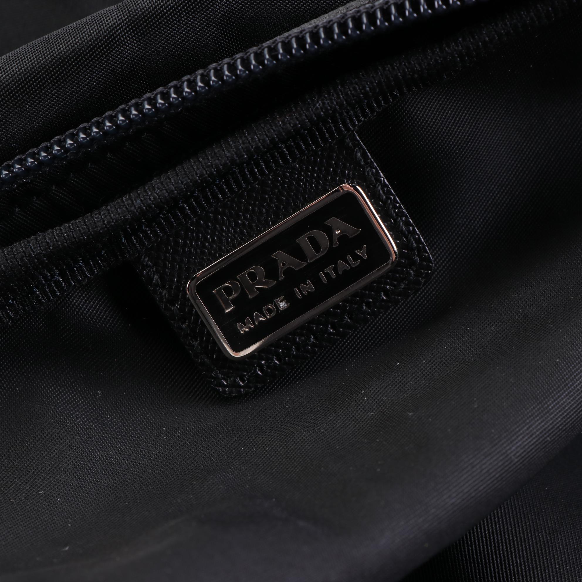 Prada Nylon Tessuto Pouch with Leather Trim