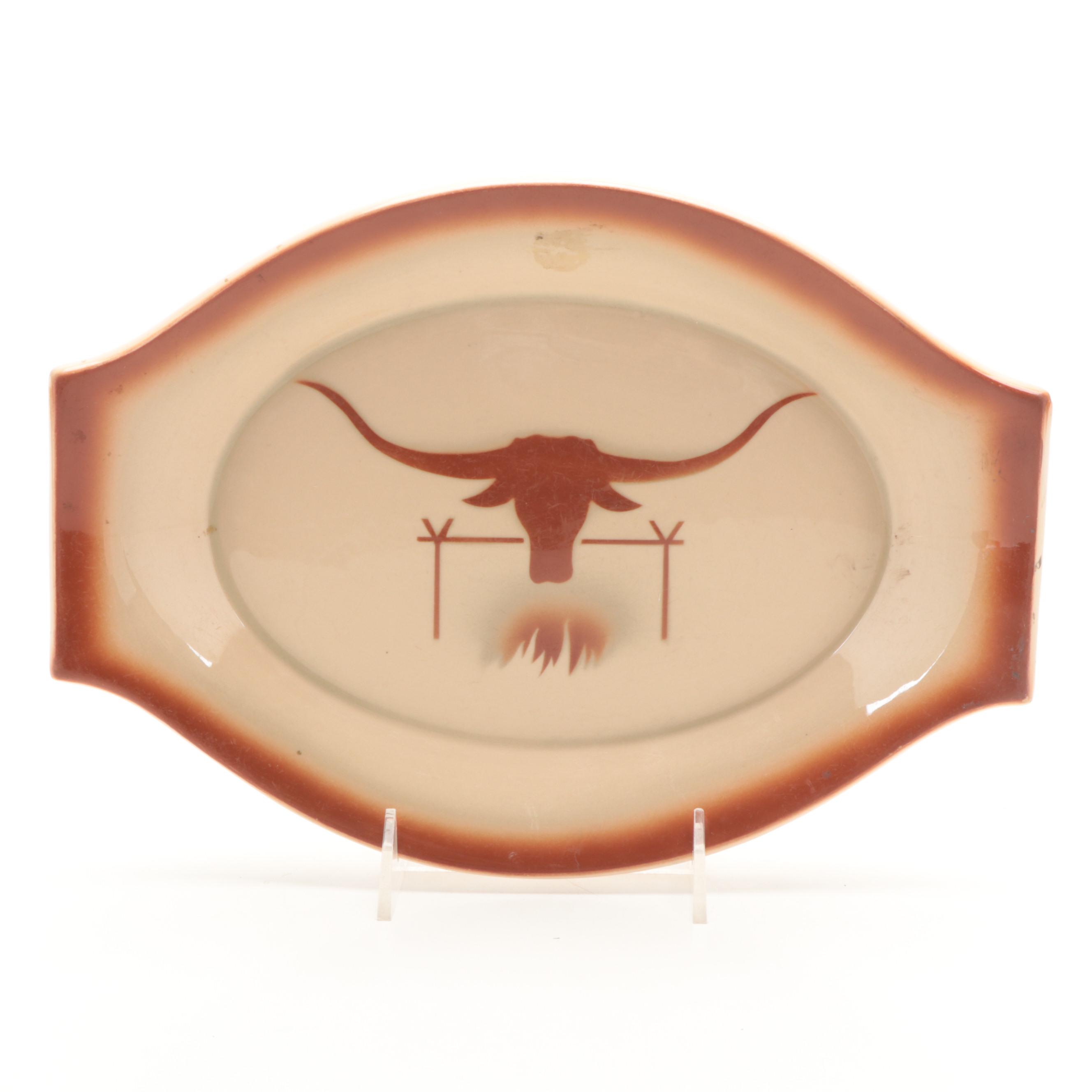 Tepco "Broken Wagon Wheel" Grill Plate with Jackson China Longhorn Platter