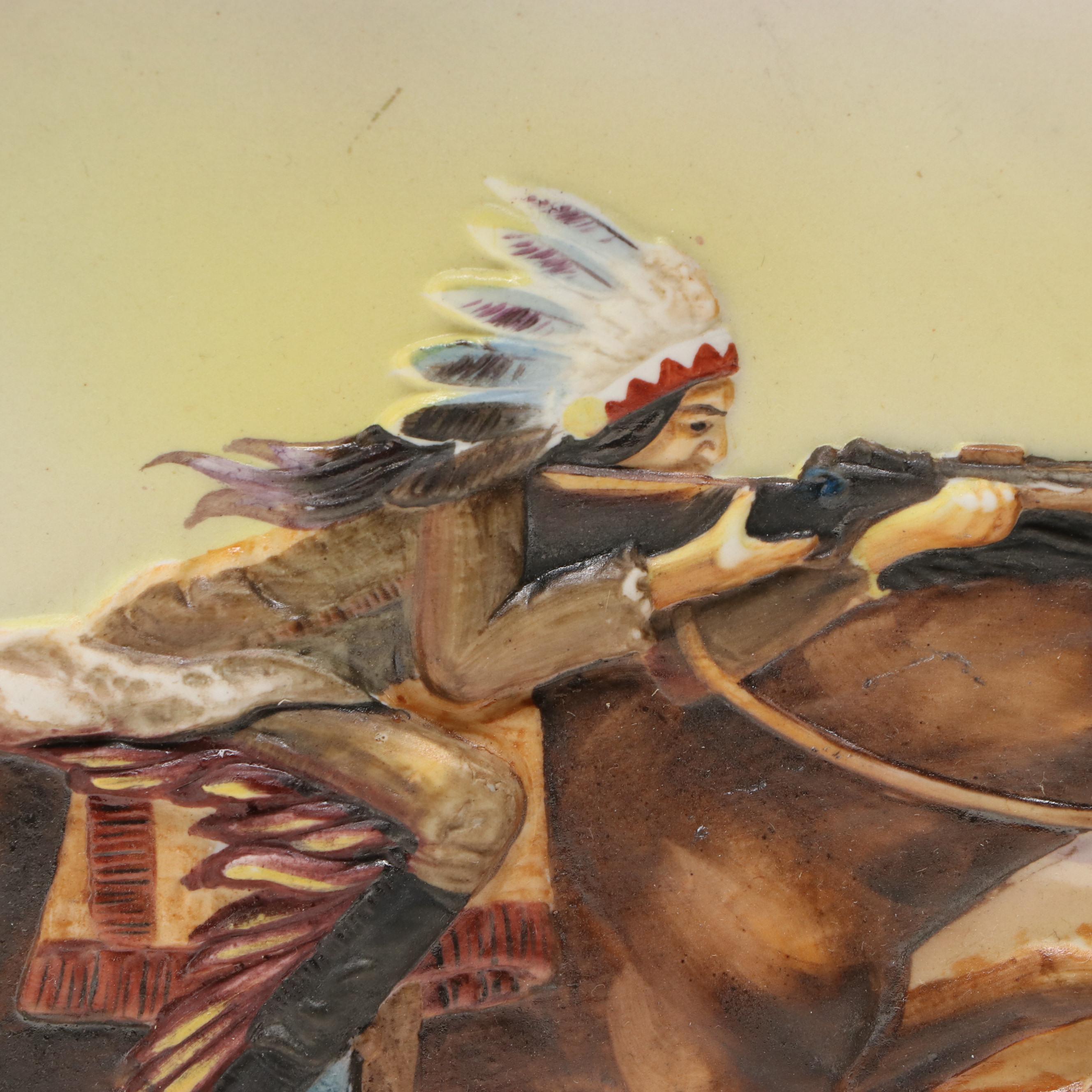 Nippon Porcelain Native American Themed Decorative Plate, Early 20th Century