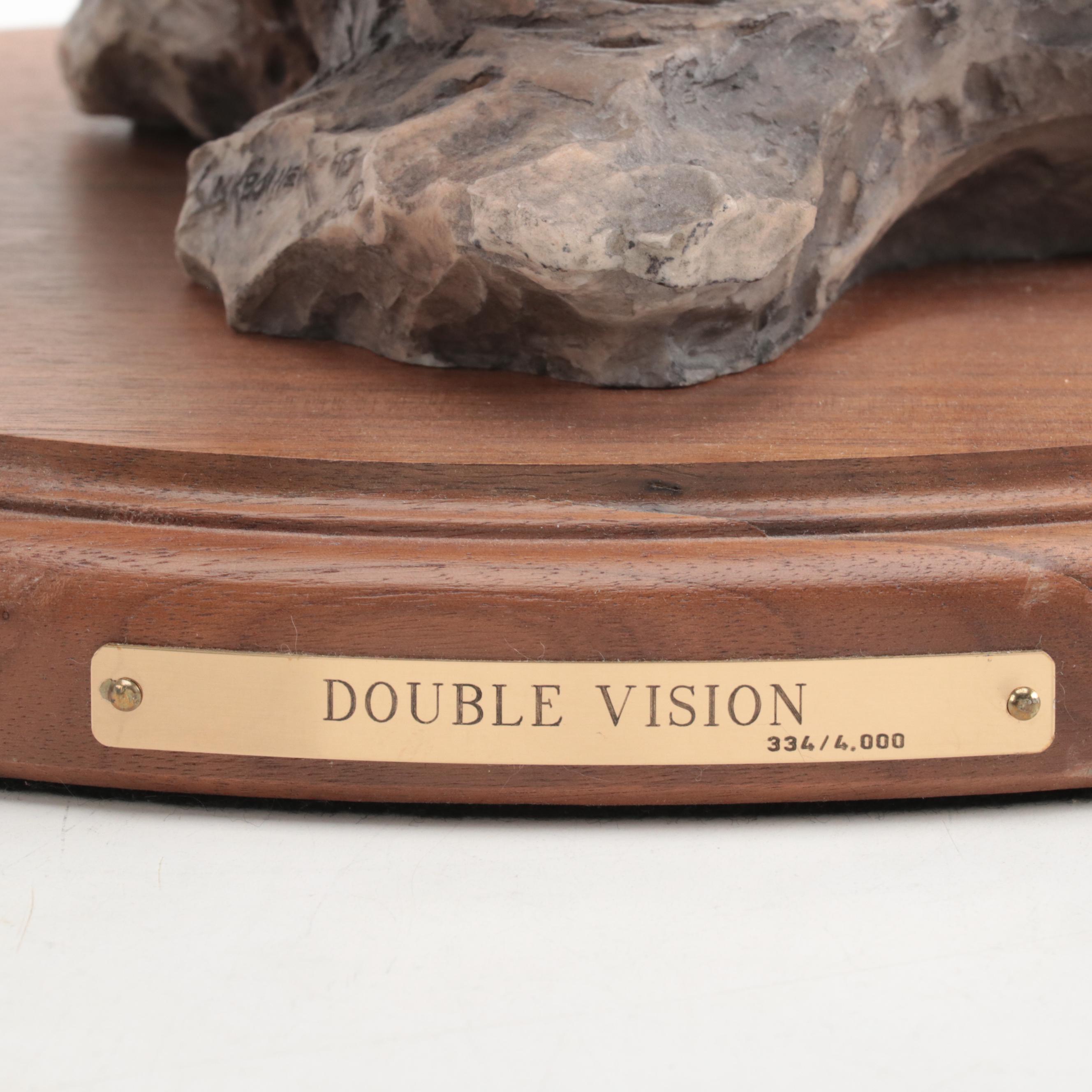 Joe Slockbower Bonded Stone Sculpture "Double Vision," Circa 1995