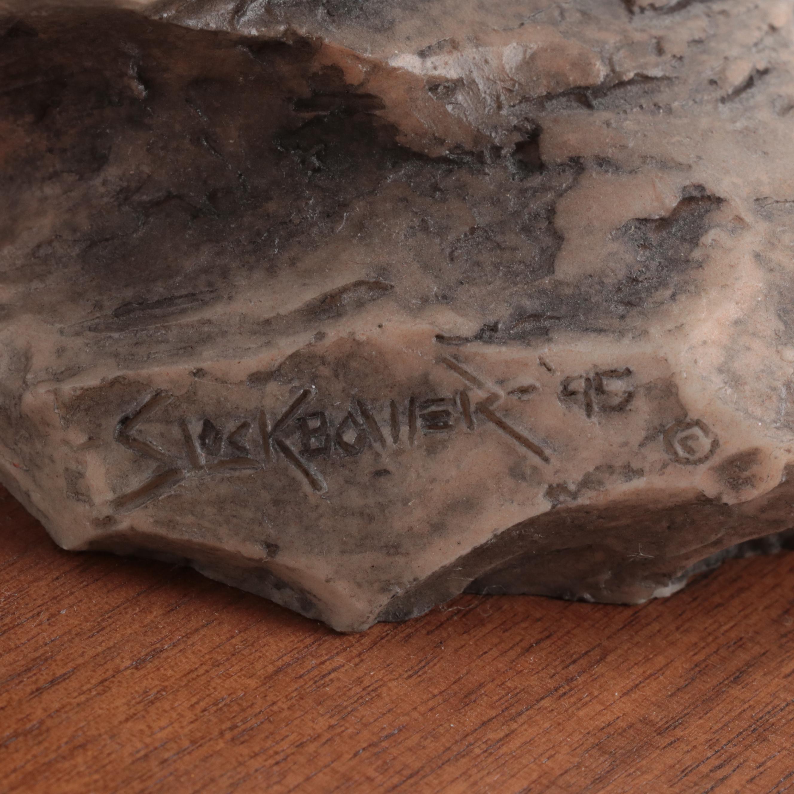 Joe Slockbower Bonded Stone Sculpture "Double Vision," Circa 1995