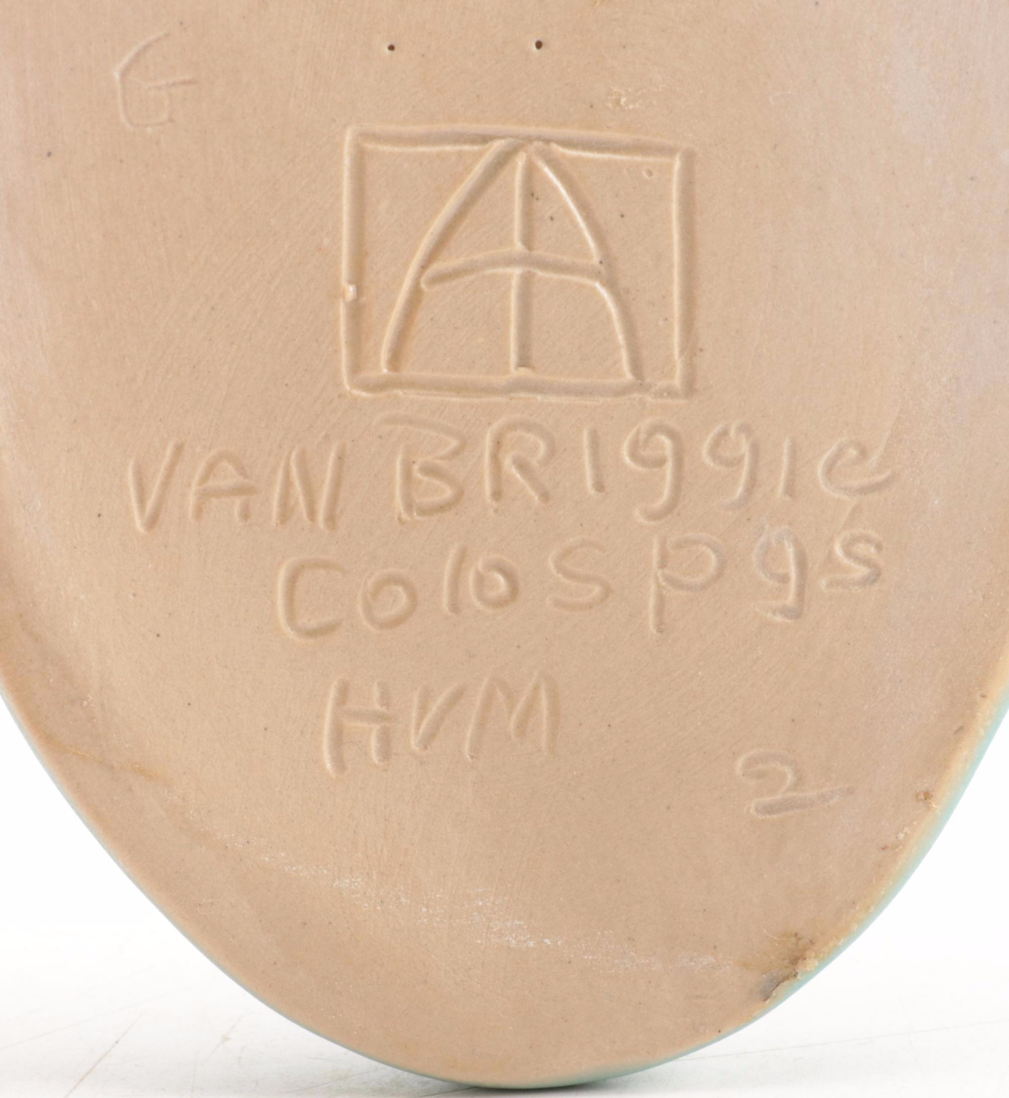 Van Briggle Pottery Blue Matte Glaze Native American Portrait Wall Plaques