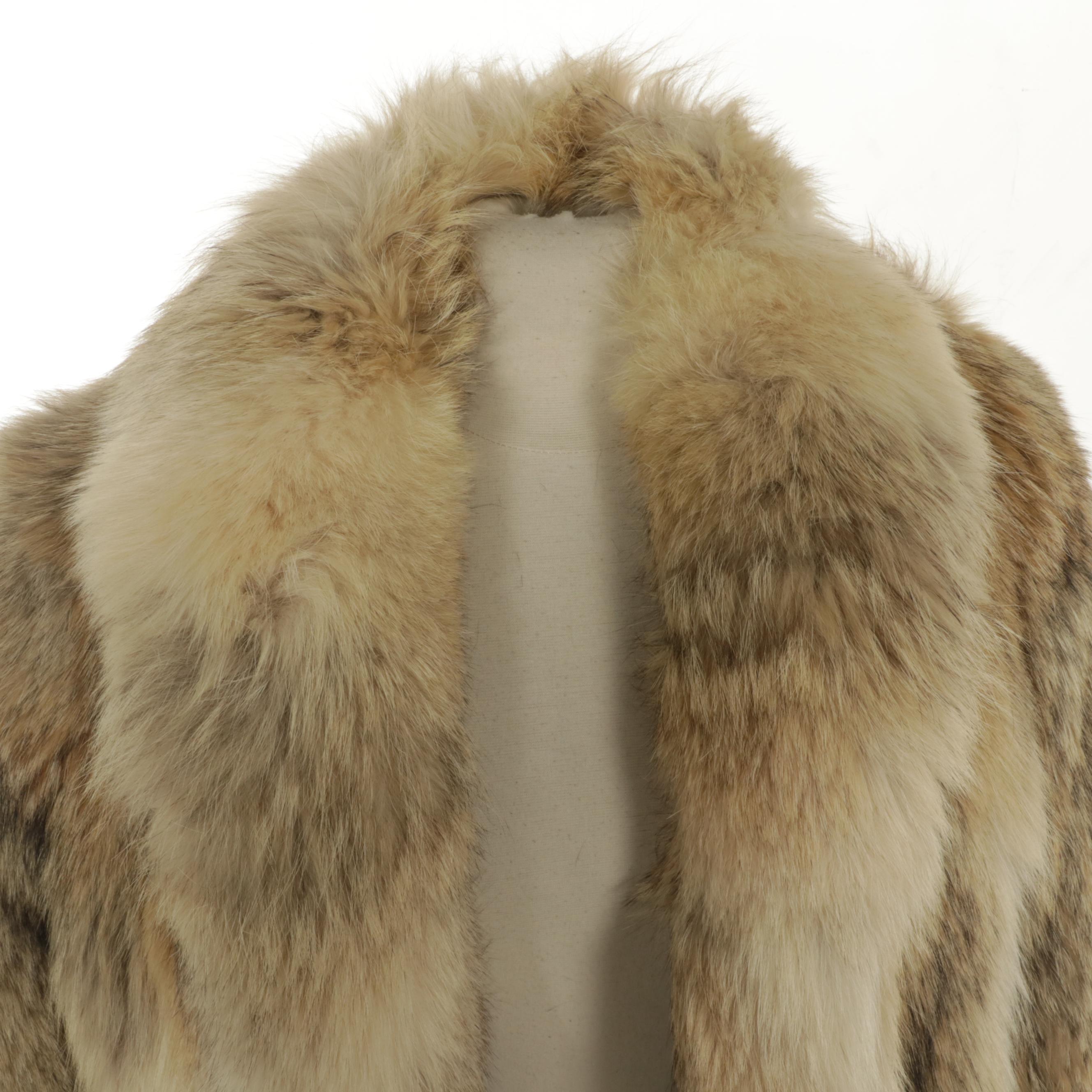 Marshall-Fields Coyote Fur Coat, Mid to Late 20th Century