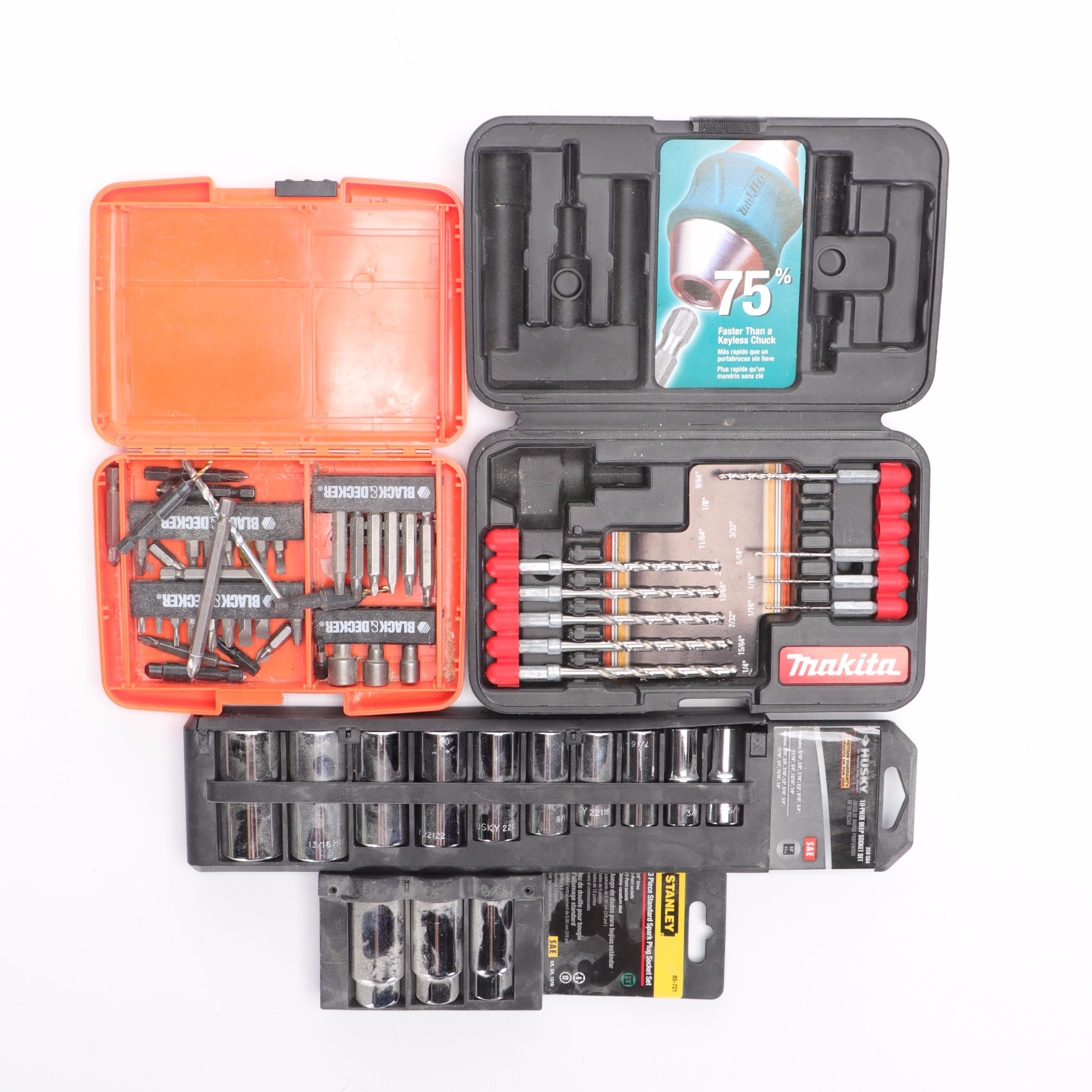 Craftsman Metal Toolbox with Makita, Stanley and Other Hand Tools