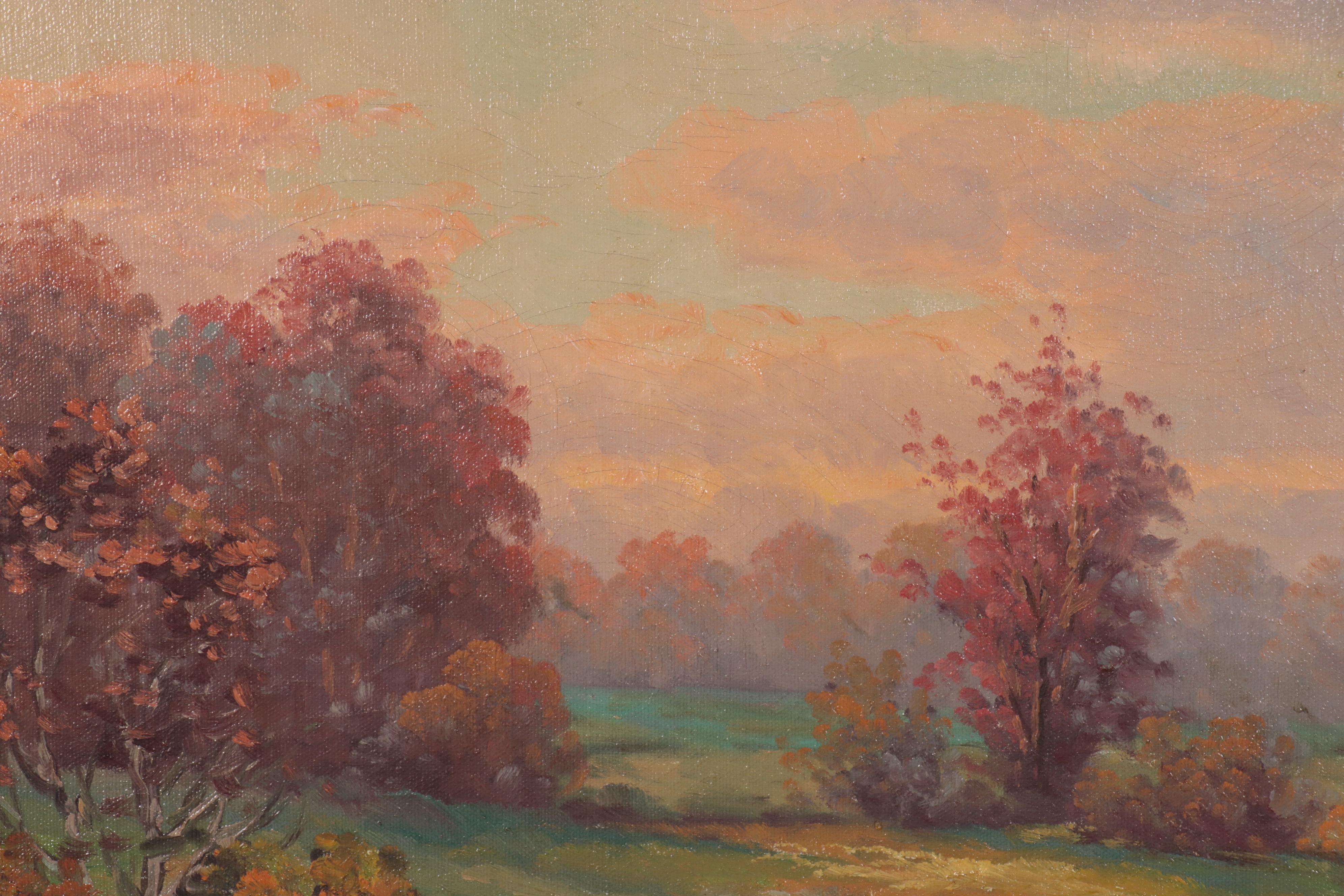 Oil Painting of River Landscape