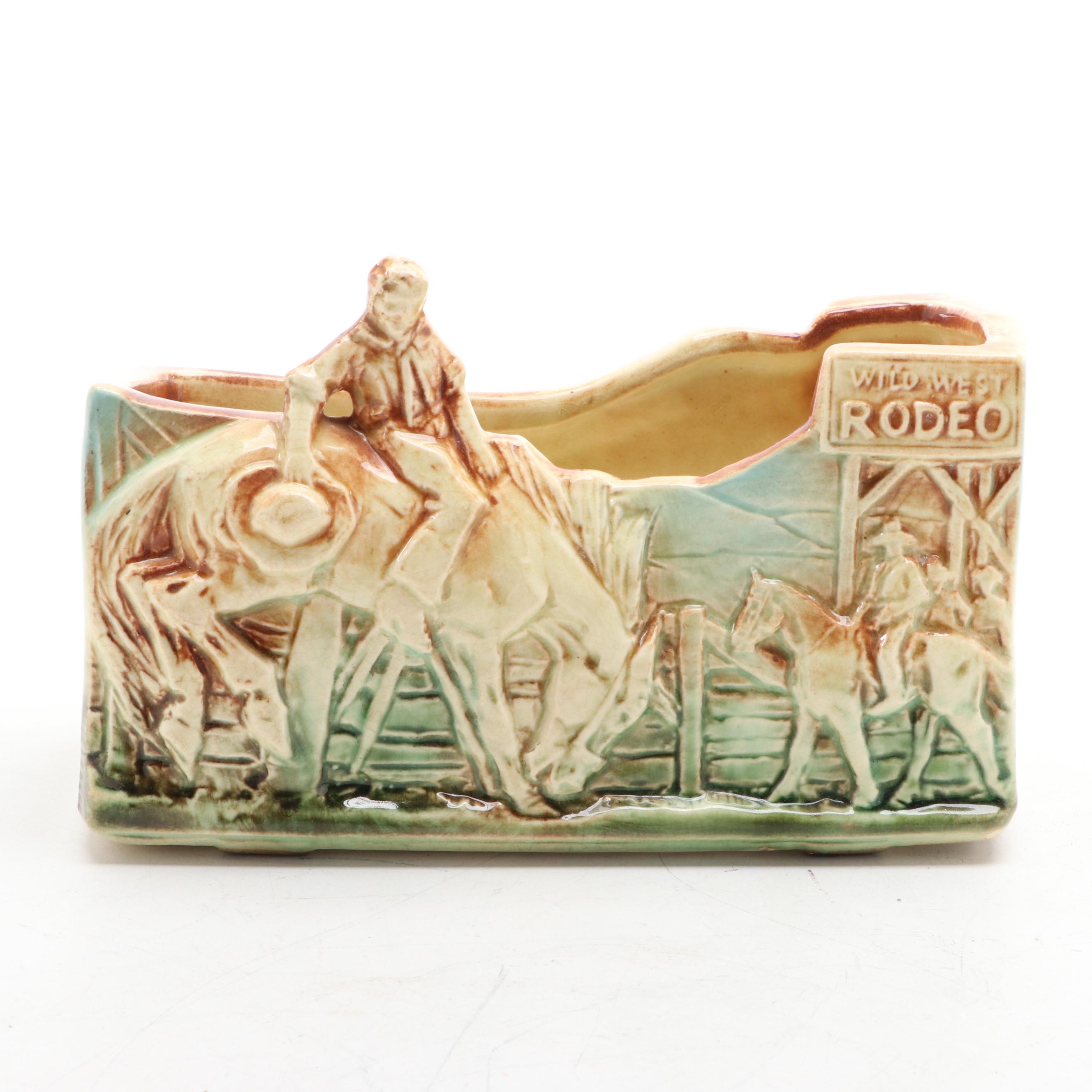McCoy Pottery Cowboy Rodeo Western Themed Planters, Mid-20th Century