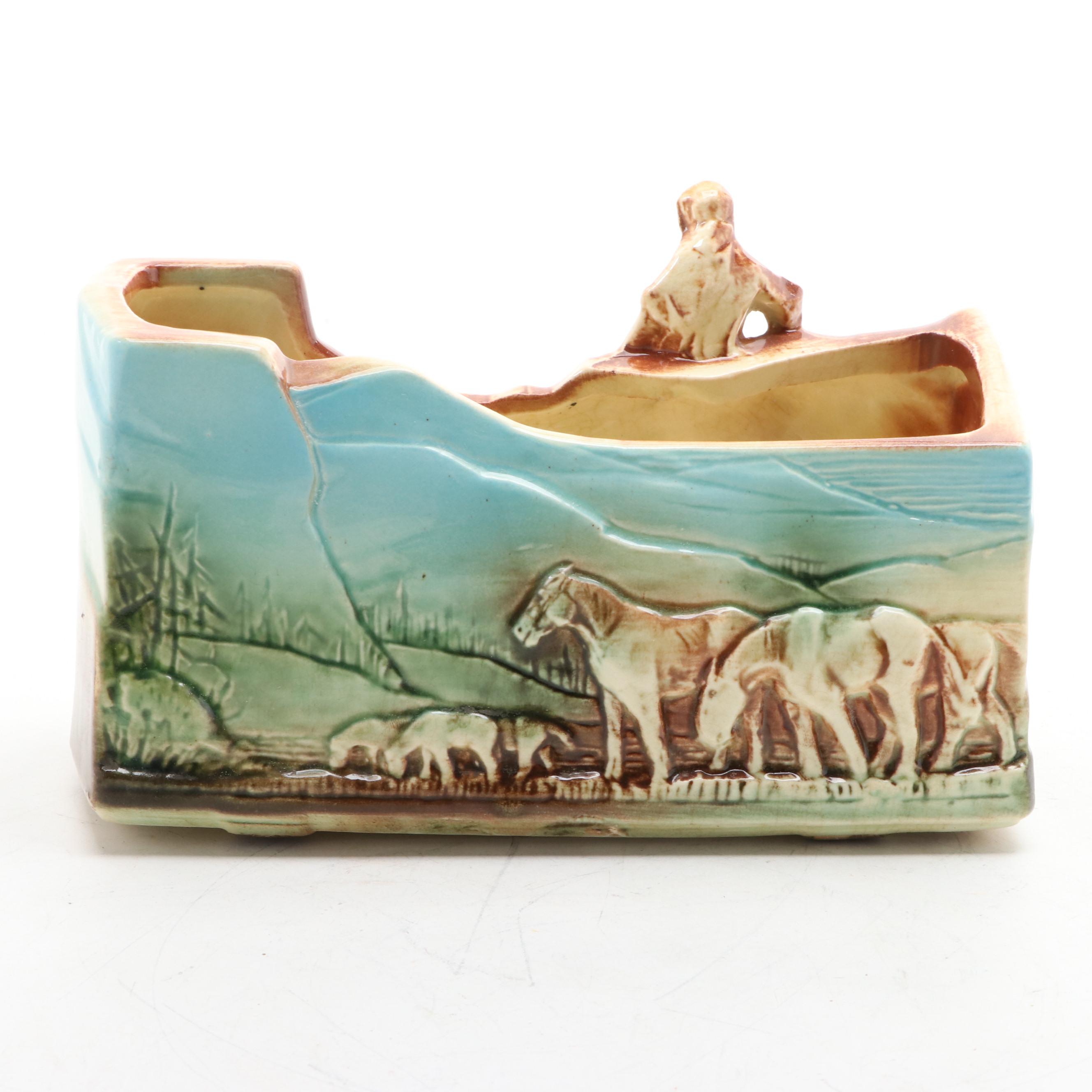 McCoy Pottery Cowboy Rodeo Western Themed Planters, Mid-20th Century