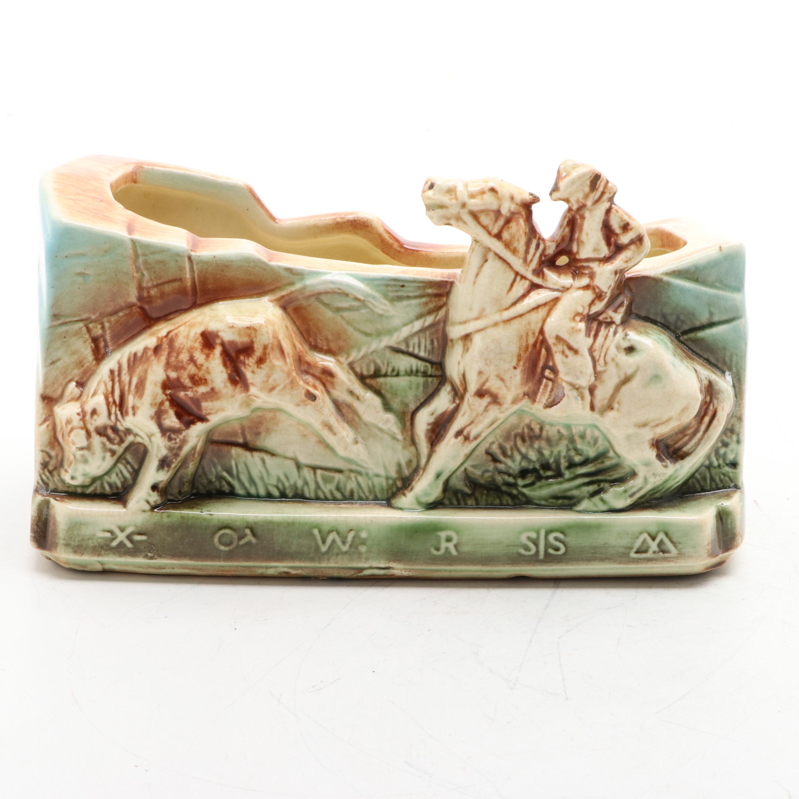 McCoy Pottery Cowboy Rodeo Western Themed Planters, Mid-20th Century