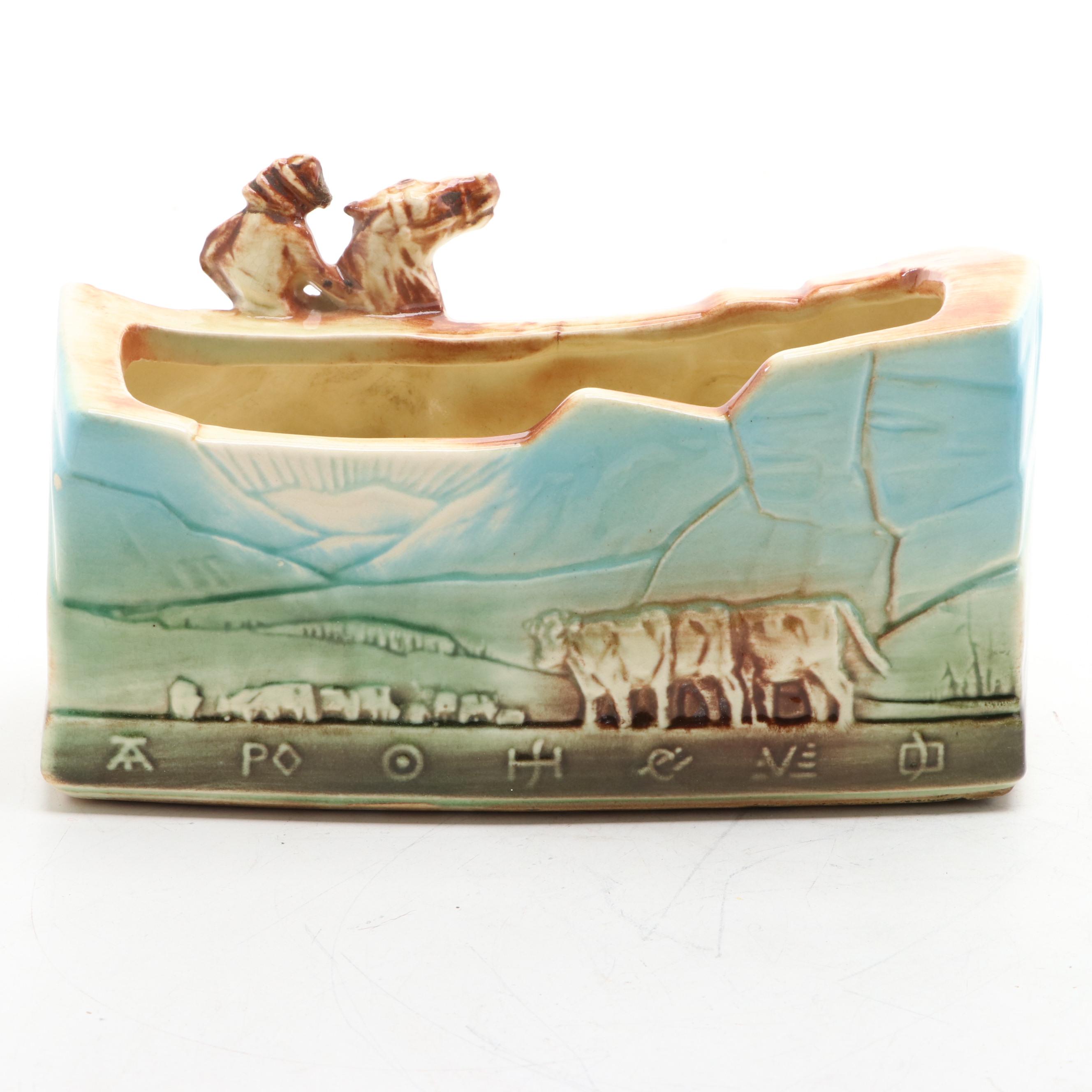 McCoy Pottery Cowboy Rodeo Western Themed Planters, Mid-20th Century