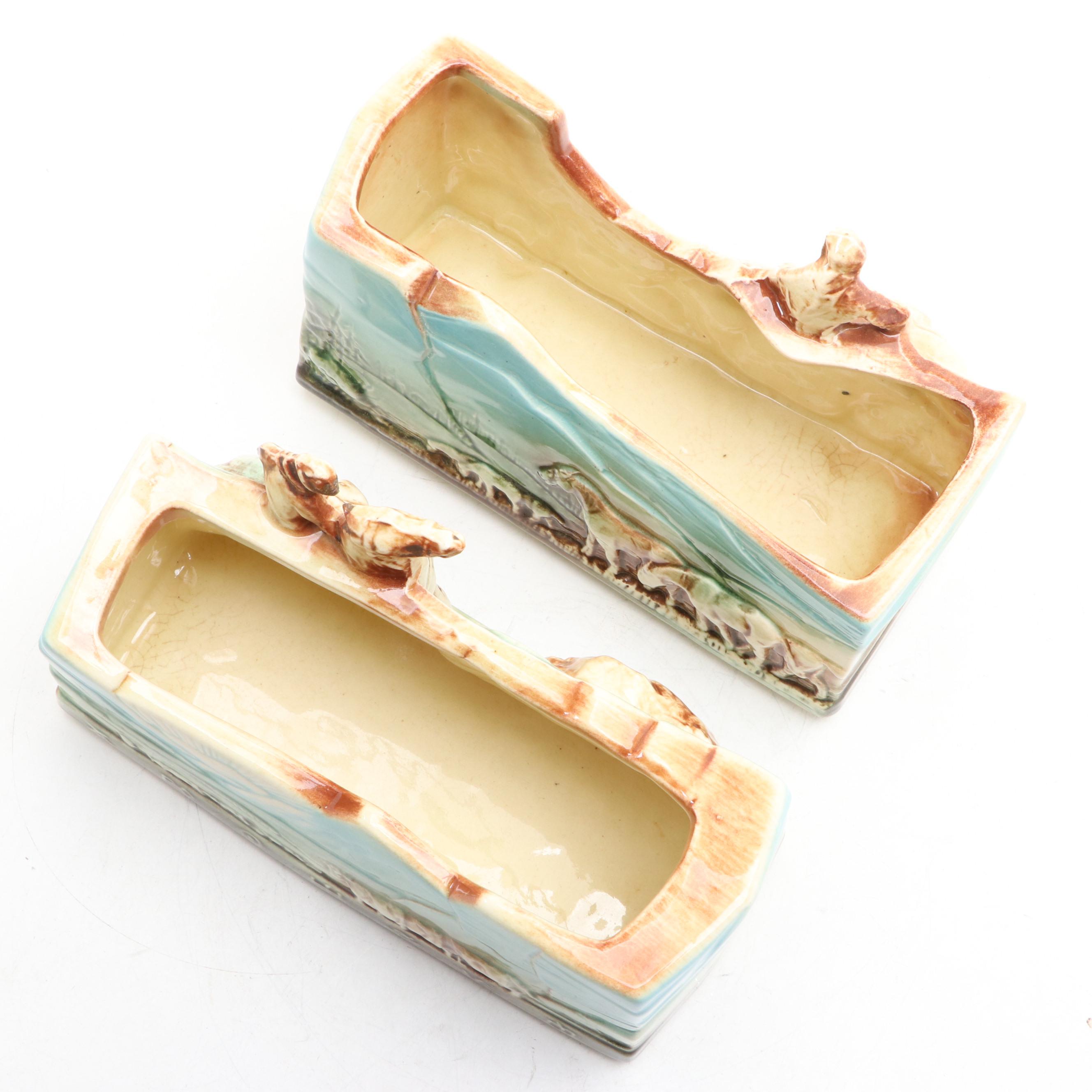 McCoy Pottery Cowboy Rodeo Western Themed Planters, Mid-20th Century