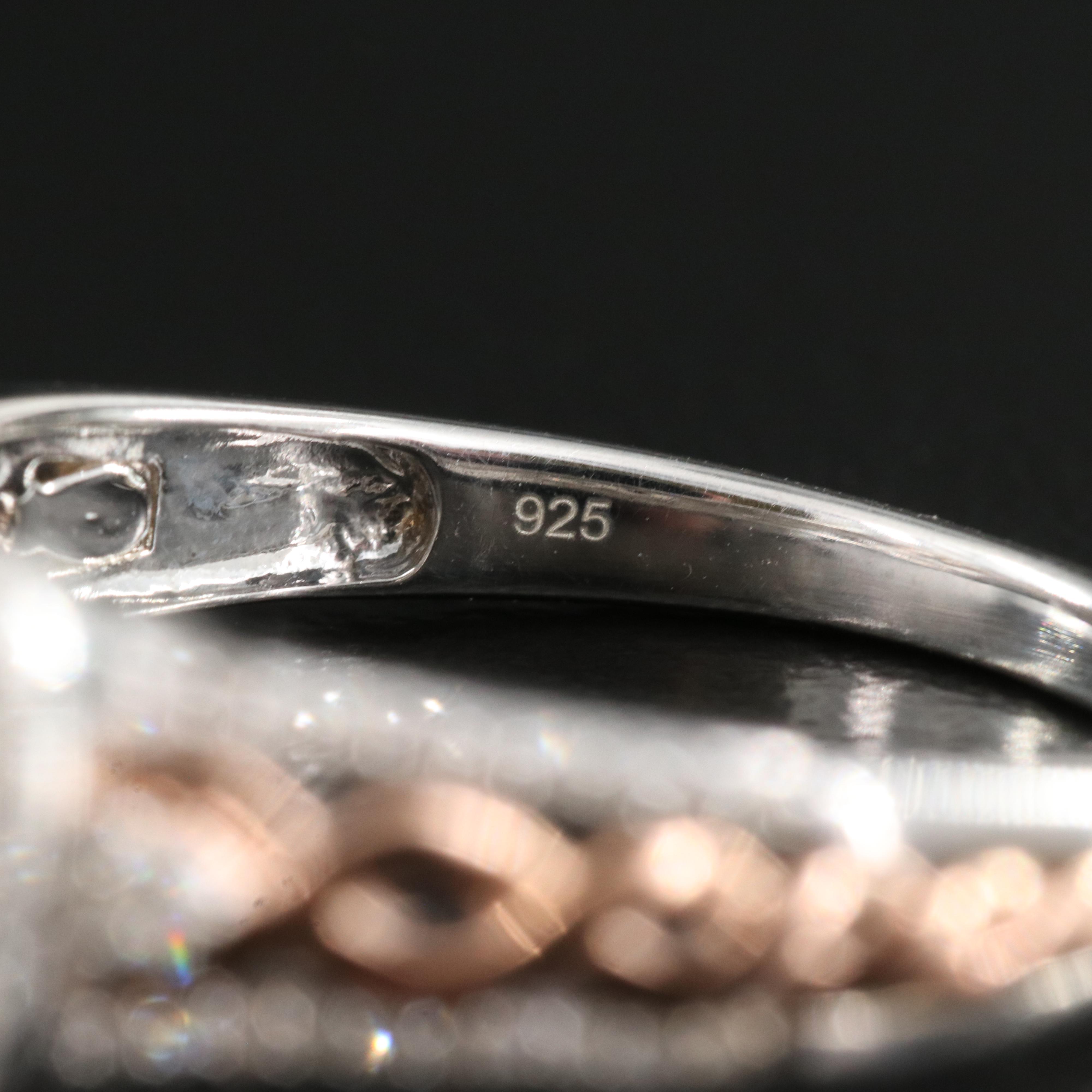 Sterling Diamond Ring with Braided Shoulders