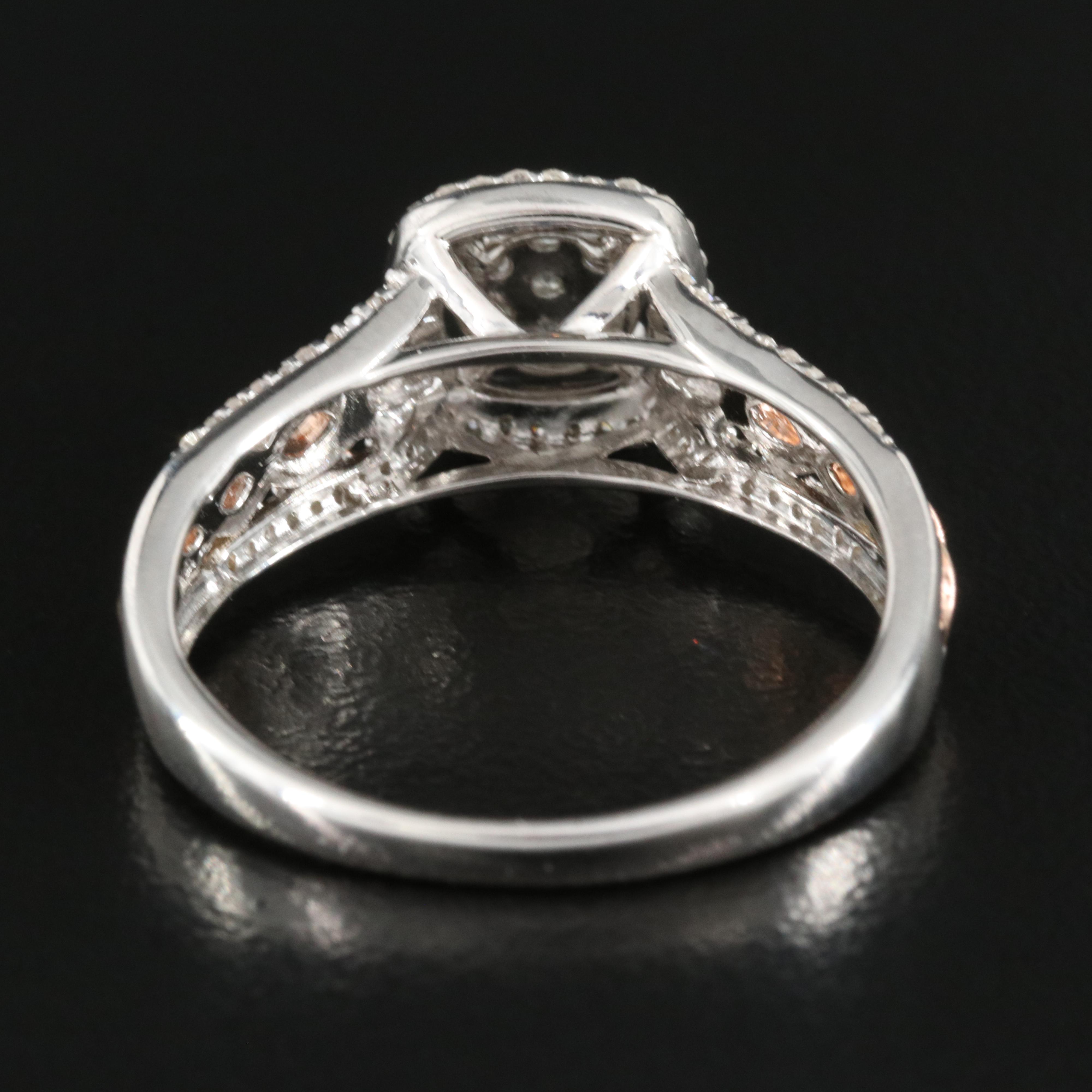 Sterling Diamond Ring with Braided Shoulders