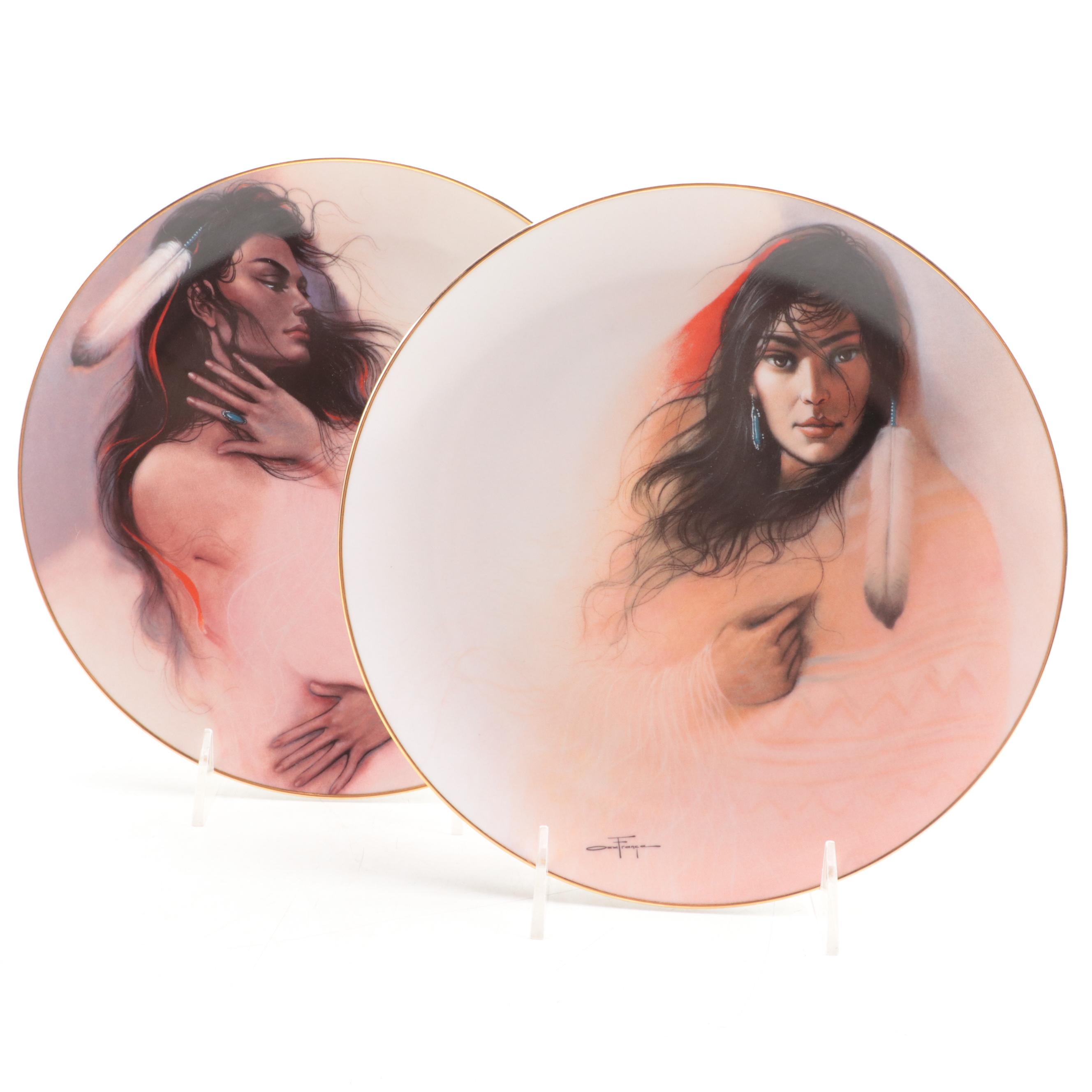 Hadley House "Navajo Fantasy" and "Pink Navajo" Collector Plates, 1993