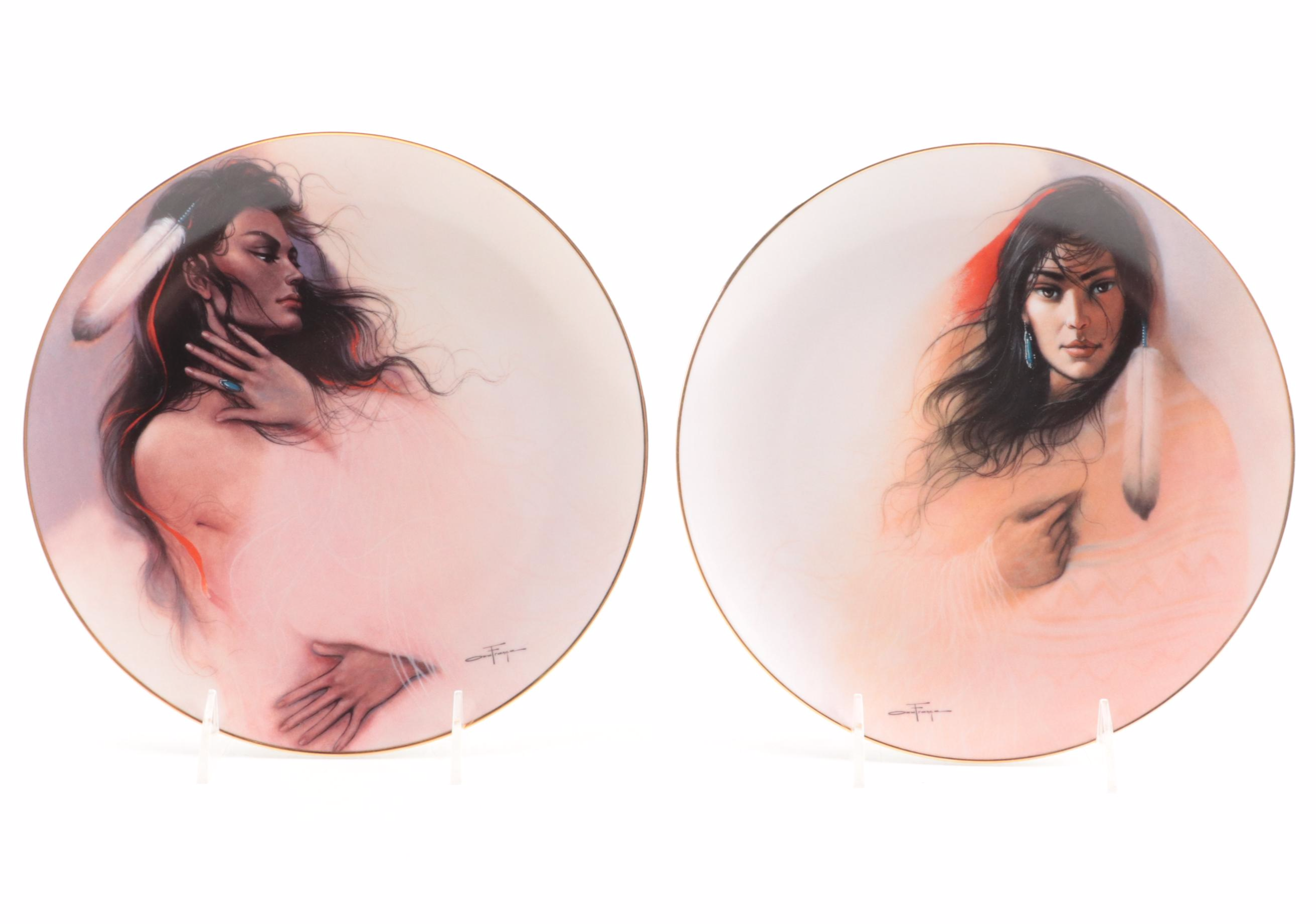 Hadley House "Navajo Fantasy" and "Pink Navajo" Collector Plates, 1993