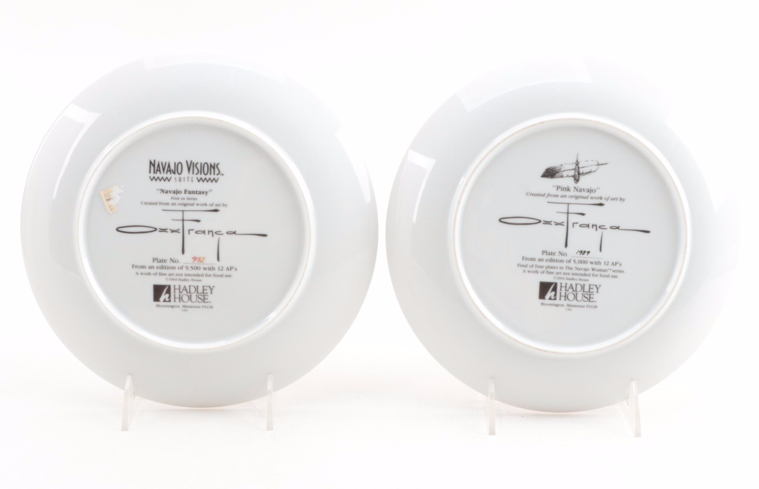 Hadley House "Navajo Fantasy" and "Pink Navajo" Collector Plates, 1993