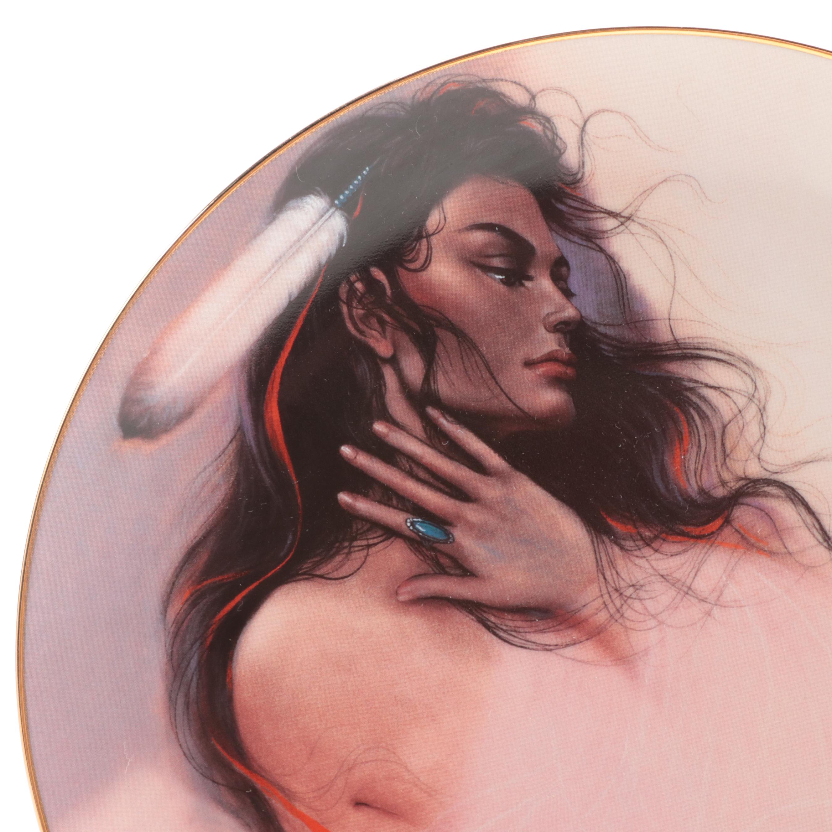 Hadley House "Navajo Fantasy" and "Pink Navajo" Collector Plates, 1993