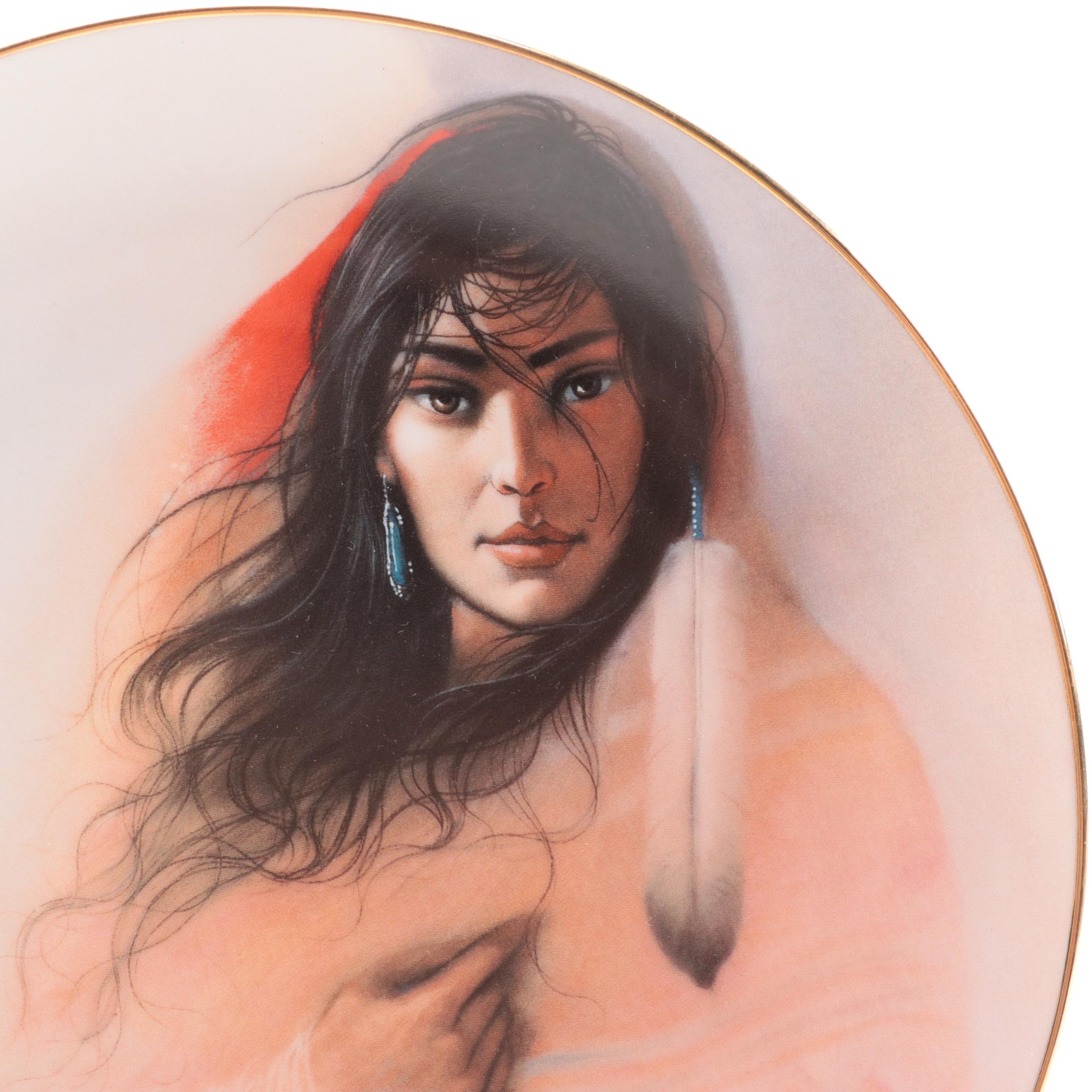 Hadley House "Navajo Fantasy" and "Pink Navajo" Collector Plates, 1993