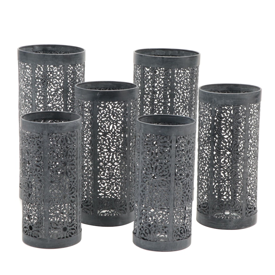 Lenox Openwork Metal Hurricane Candle Holder Sets