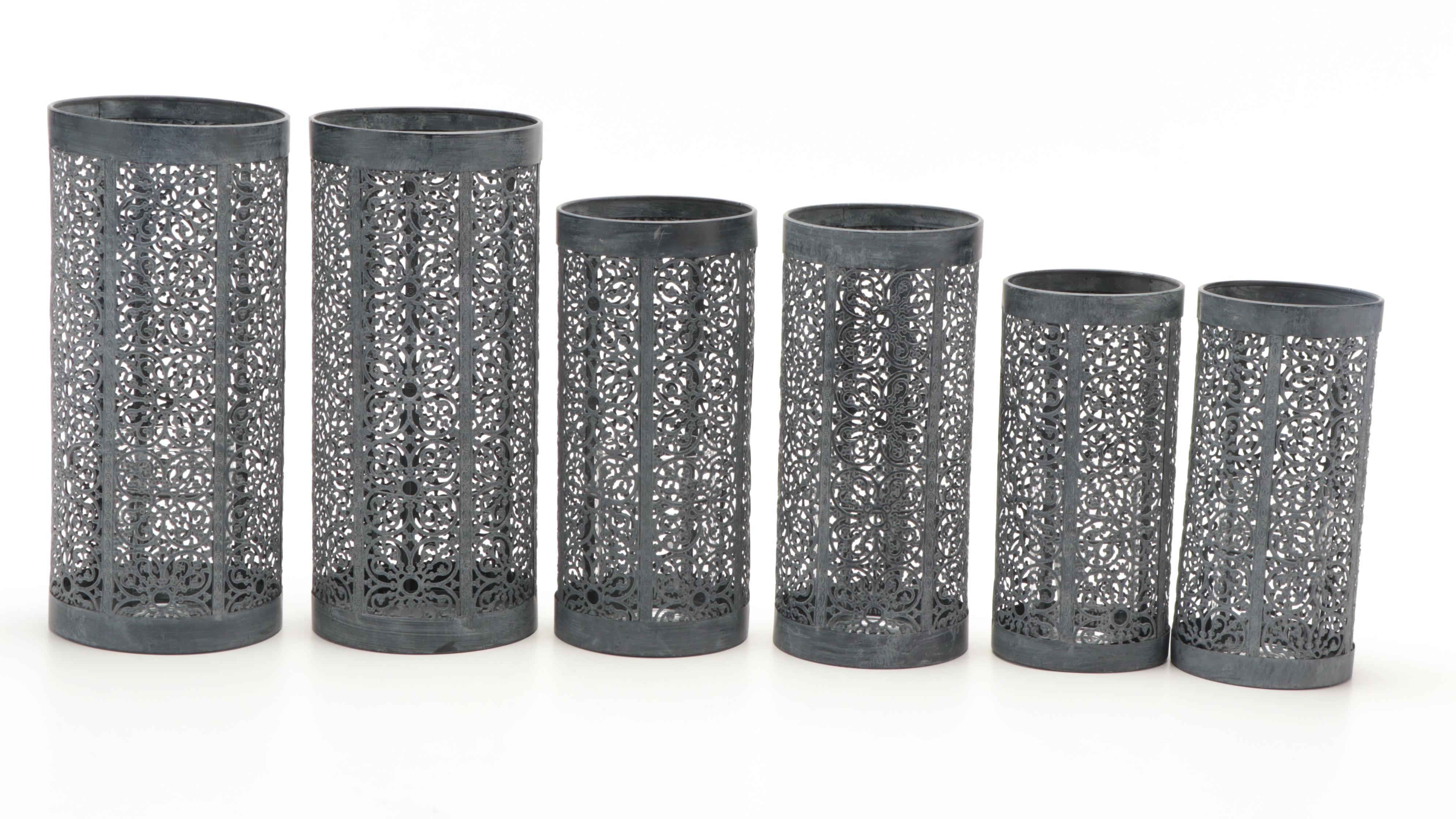 Lenox Openwork Metal Hurricane Candle Holder Sets