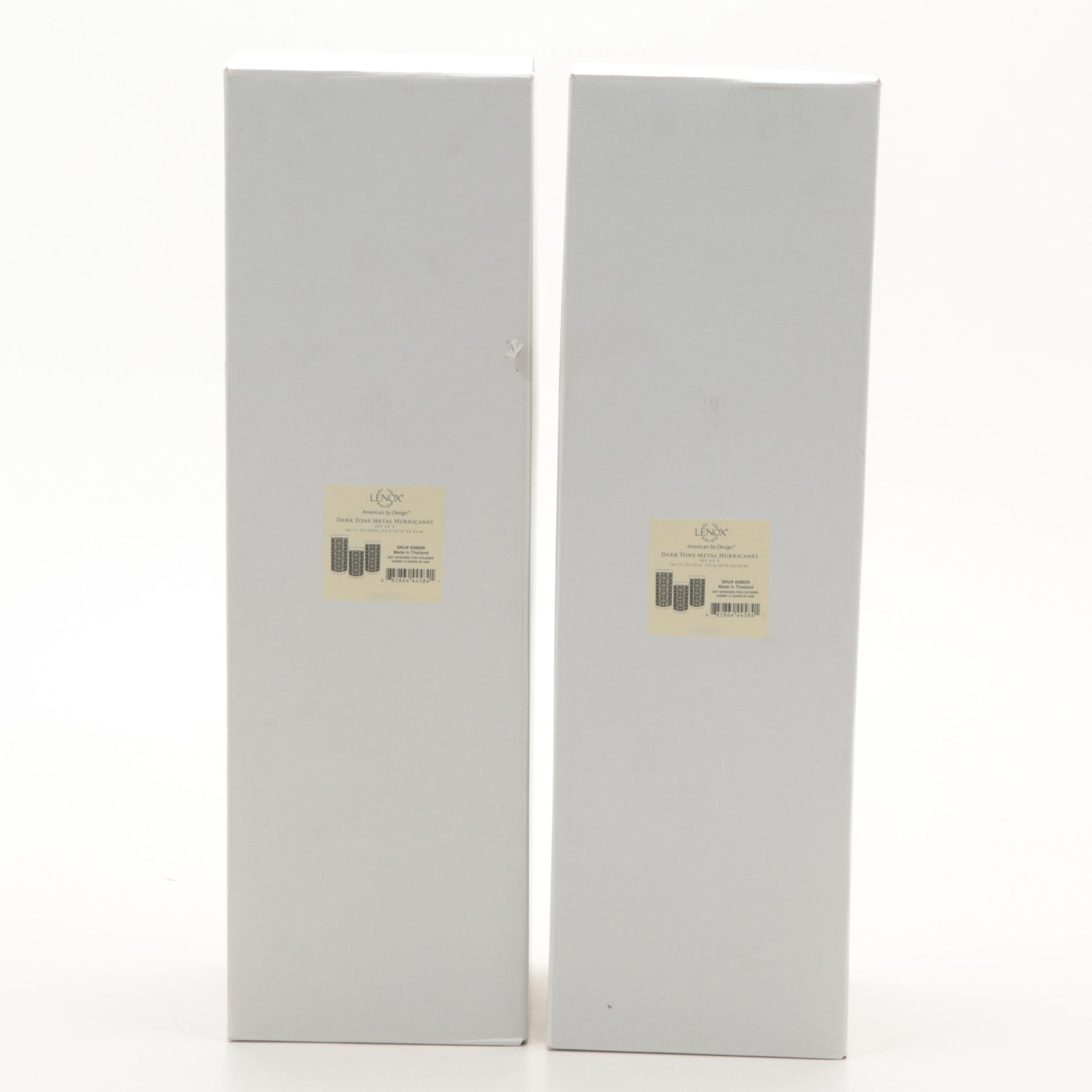 Lenox Openwork Metal Hurricane Candle Holder Sets